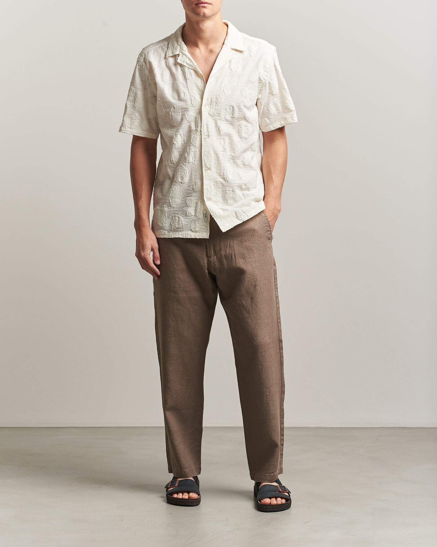 Heren | Broeken | NN07 | Aden Regular Fit Linen Trousers Clay Mirage