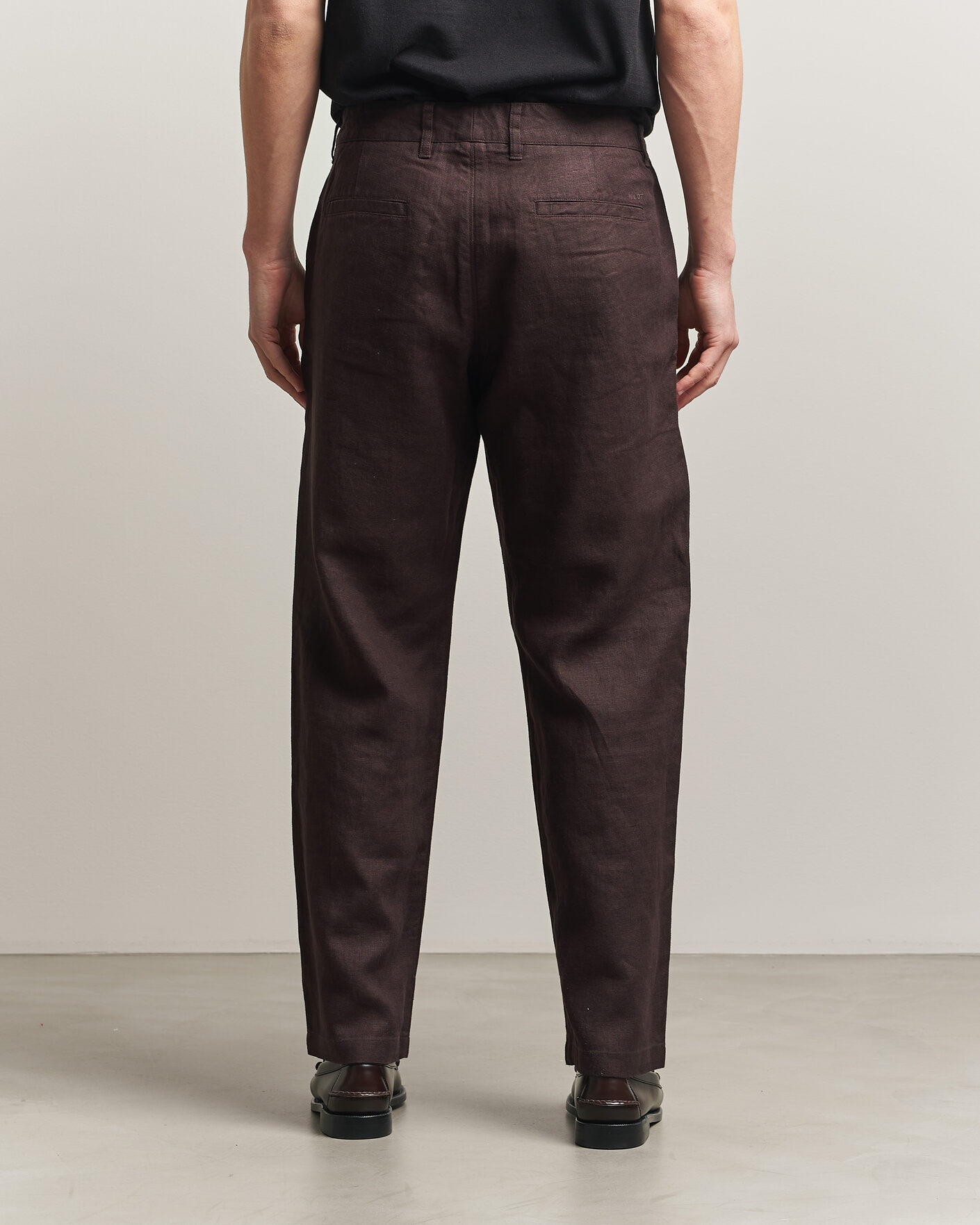 Heren | Broeken | NN07 | Aden Regular Fit Linen Trousers Dusky Port