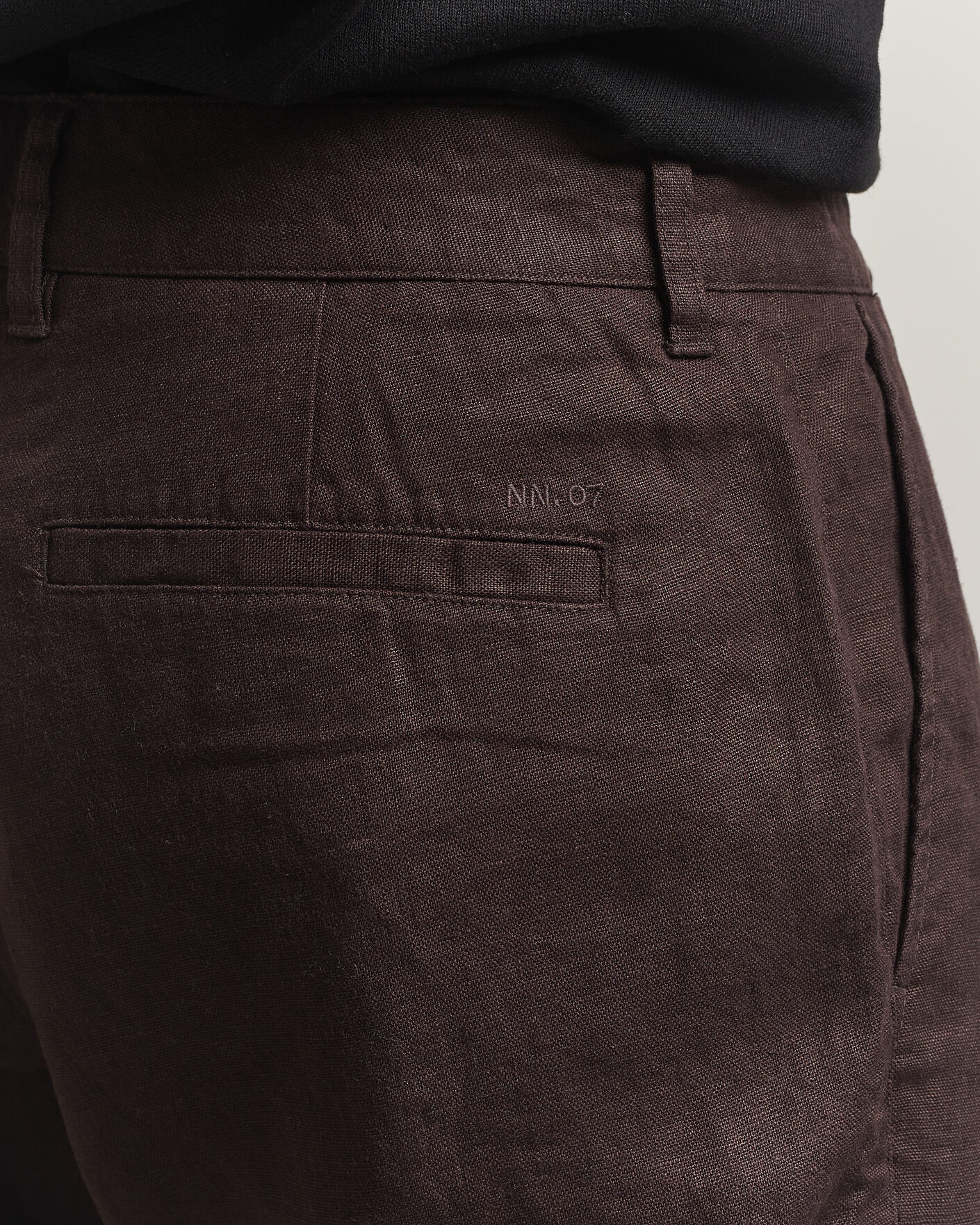 Heren | Broeken | NN07 | Aden Regular Fit Linen Trousers Dusky Port