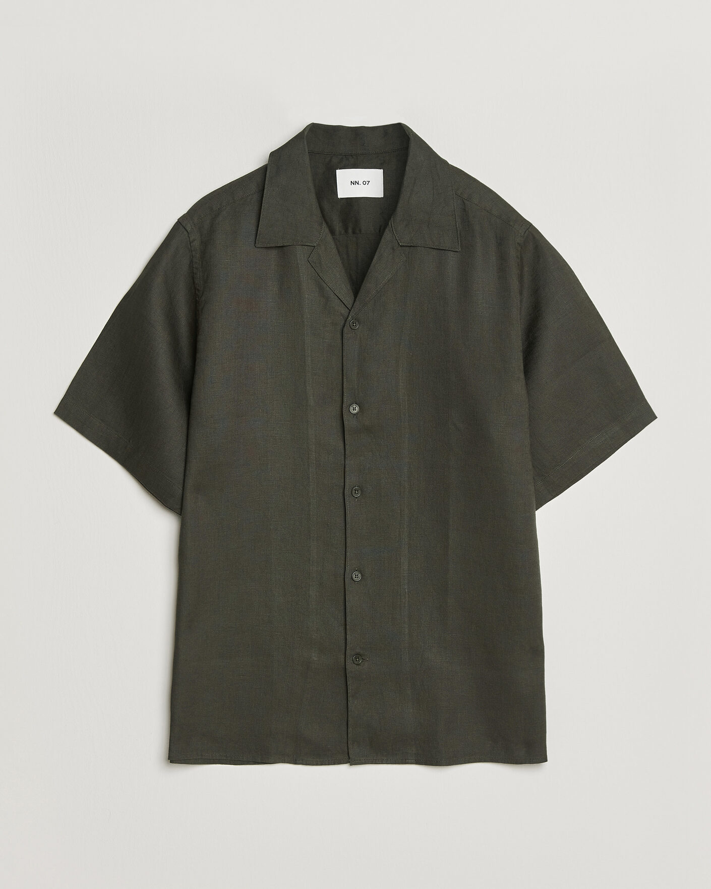 Heren | Overhemden | NN07 | Julio Linen Resort Shirt Dark Army