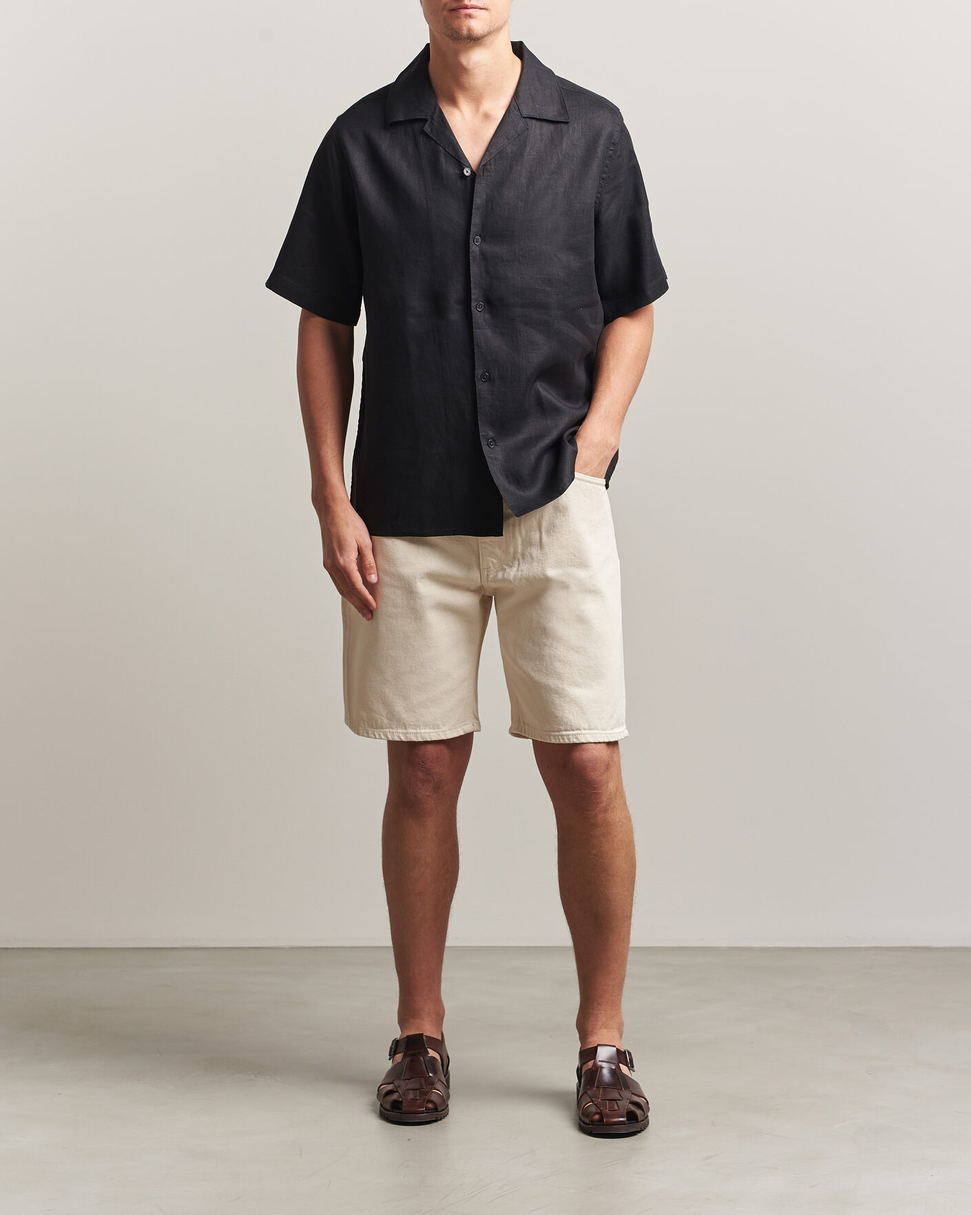 Heren | Overhemden | NN07 | Julio Linen Resort Shirt Black