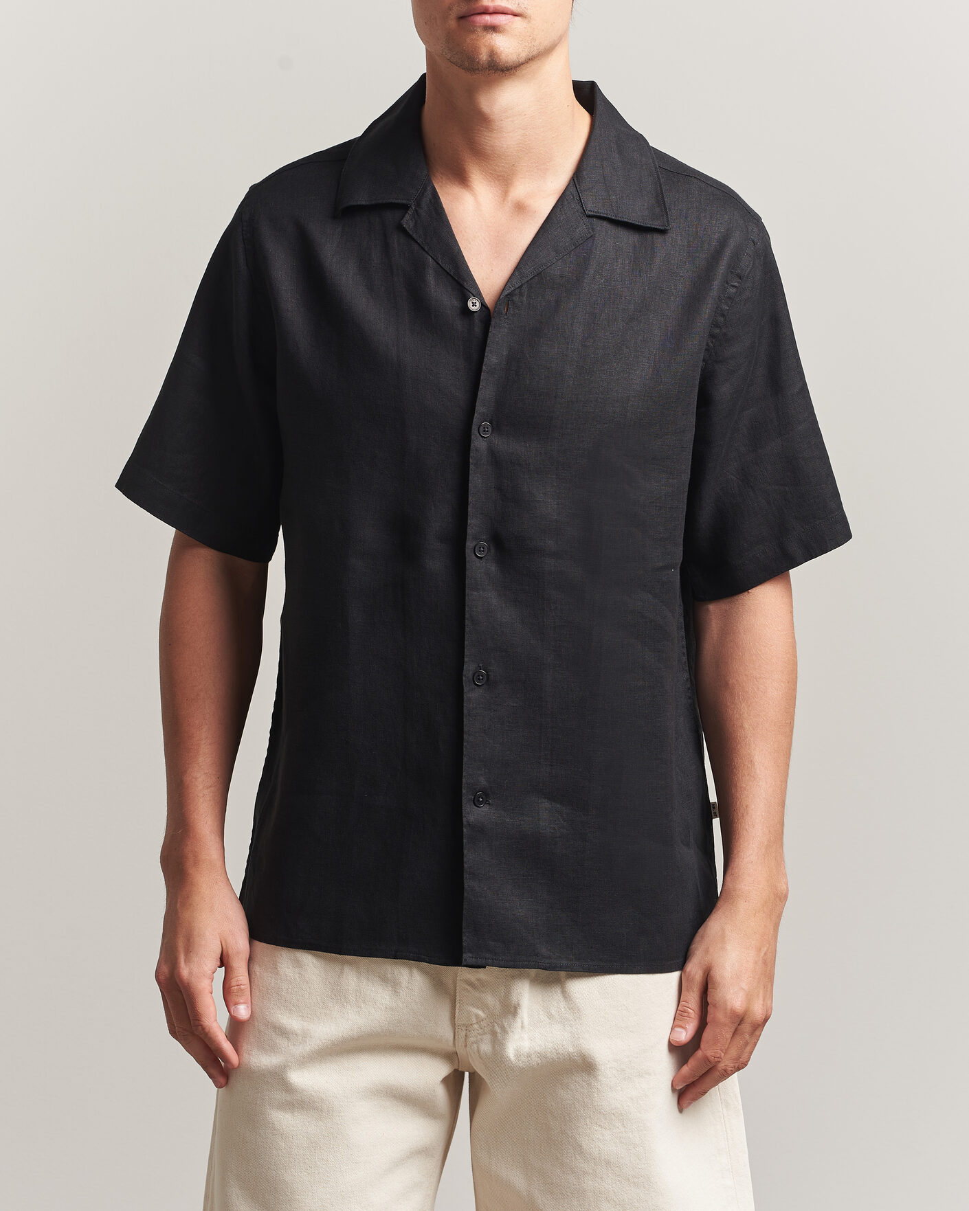 Heren | Overhemden | NN07 | Julio Linen Resort Shirt Black