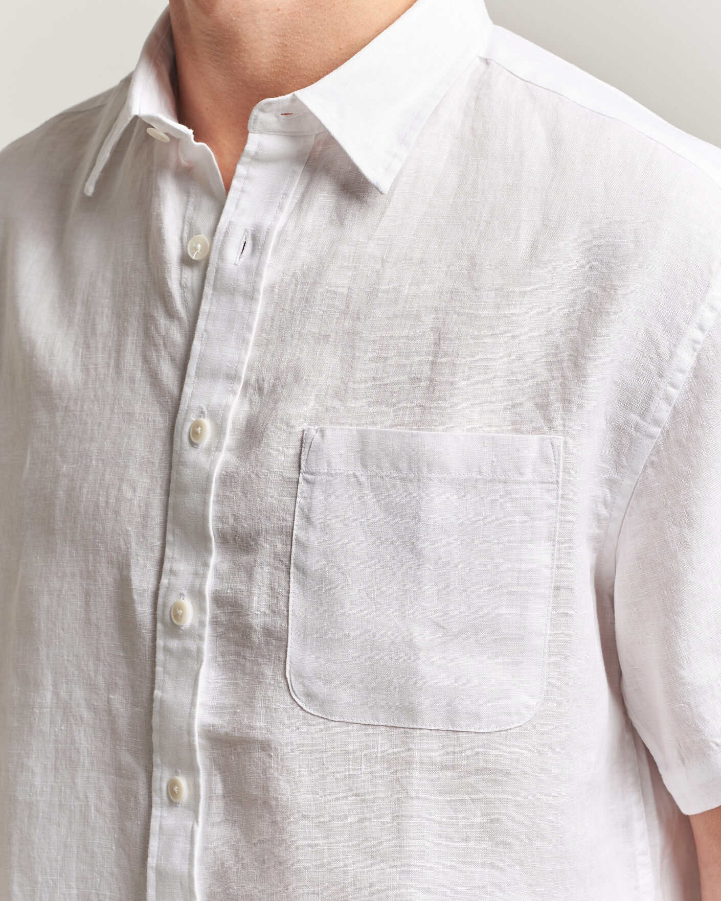 Heren | Overhemden | NN07 | Deon Linen Short Sleeve Shirt White