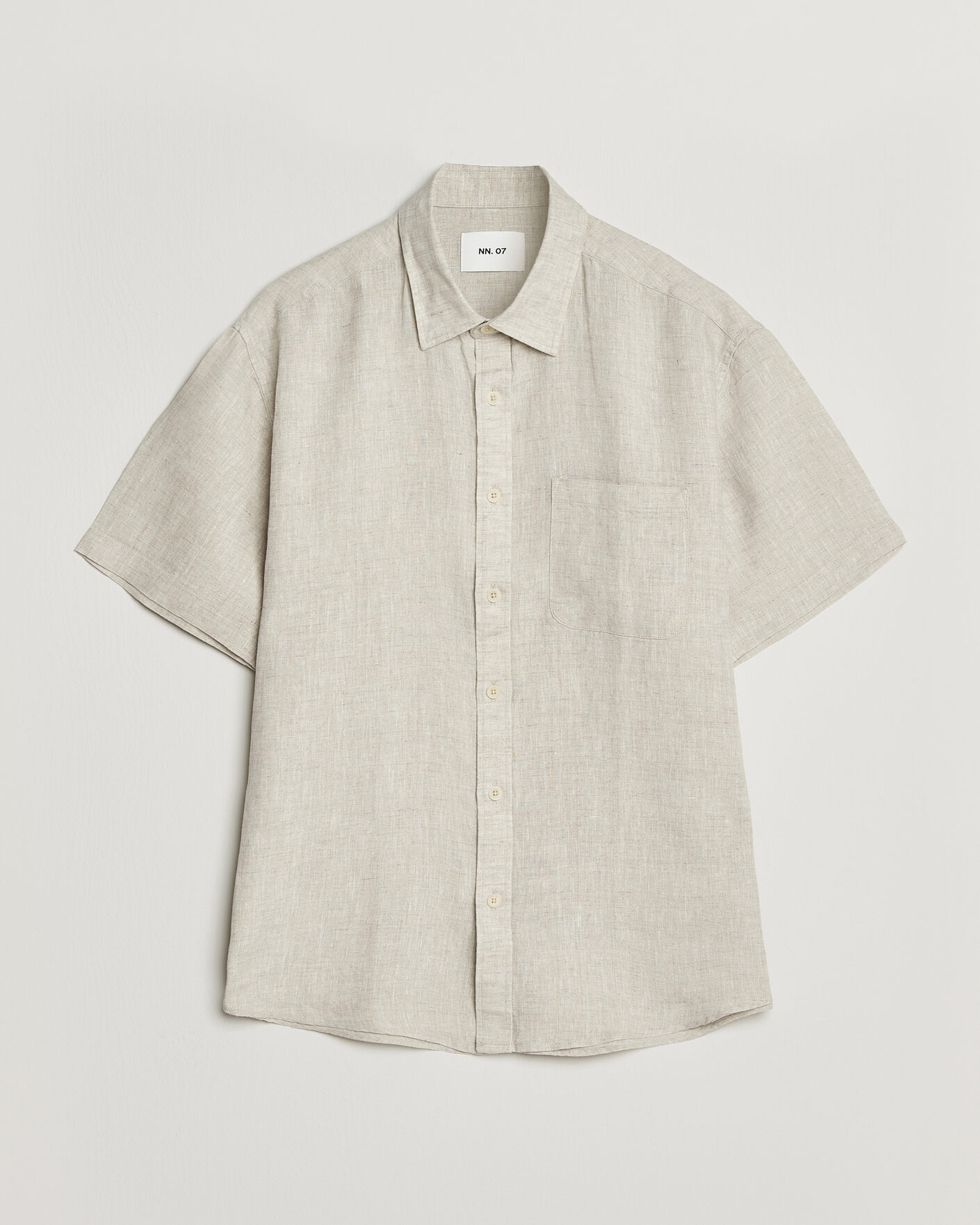 Heren | Overhemden | NN07 | Deon Linen Short Sleeve Shirt Oat