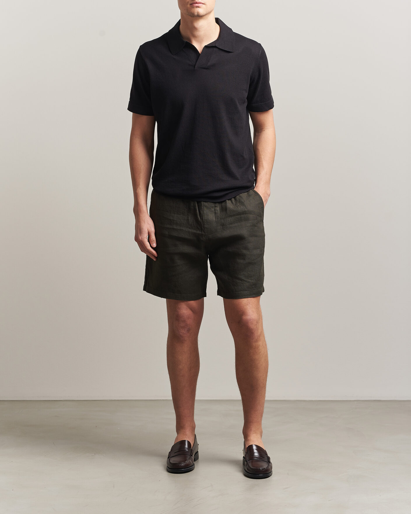 Heren | Polo's | NN07 | Ryan Cotton/Linen Polo Black