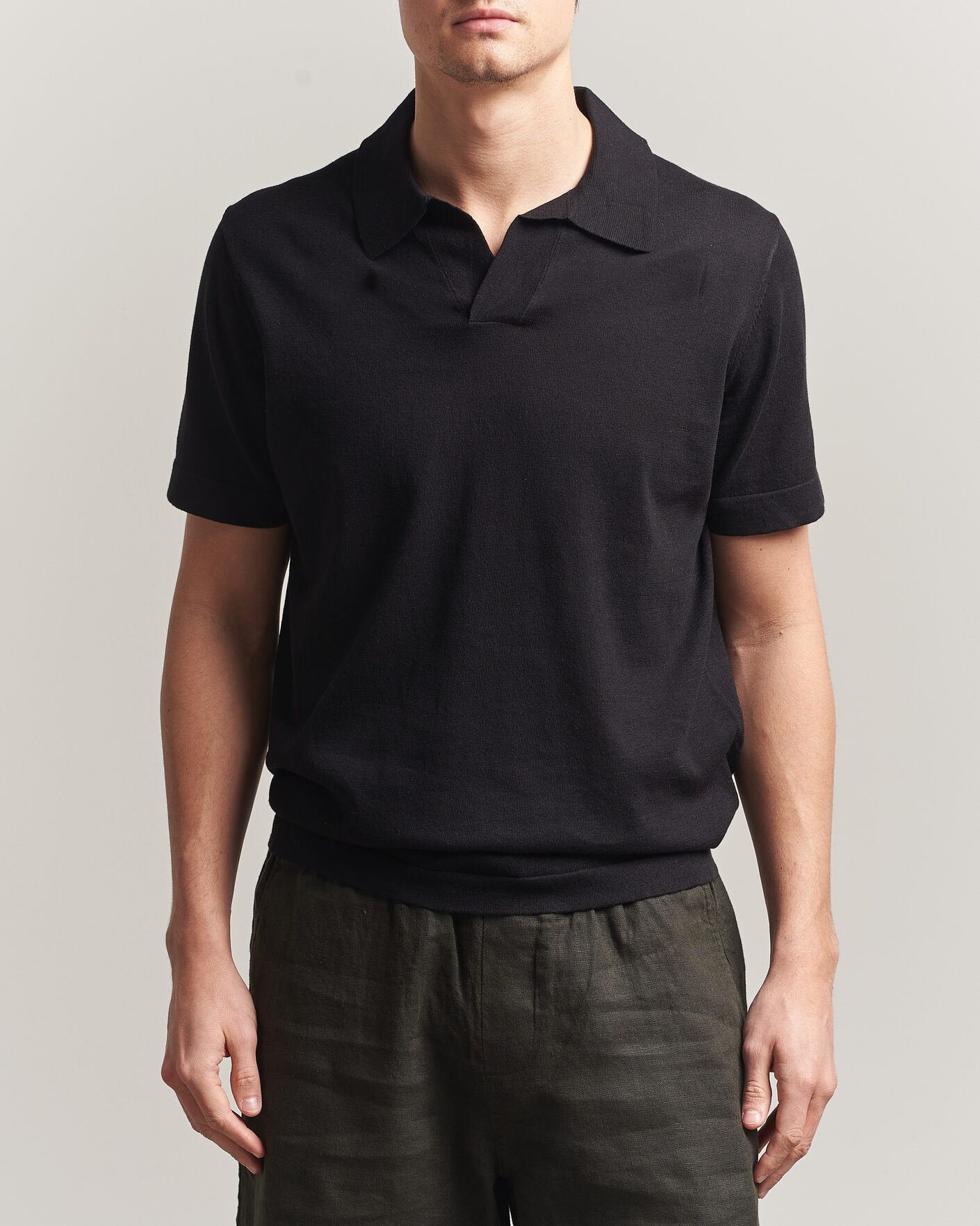 Heren | Polo's | NN07 | Ryan Cotton/Linen Polo Black