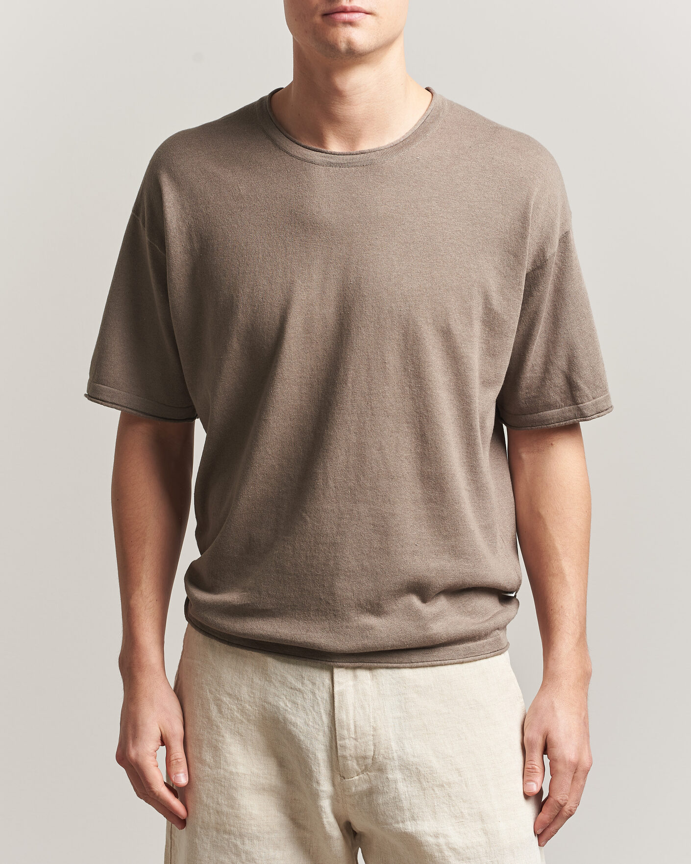 Heren | T-shirts | NN07 | Ryan Cotton/Linen T-Shirt Clay Mirage