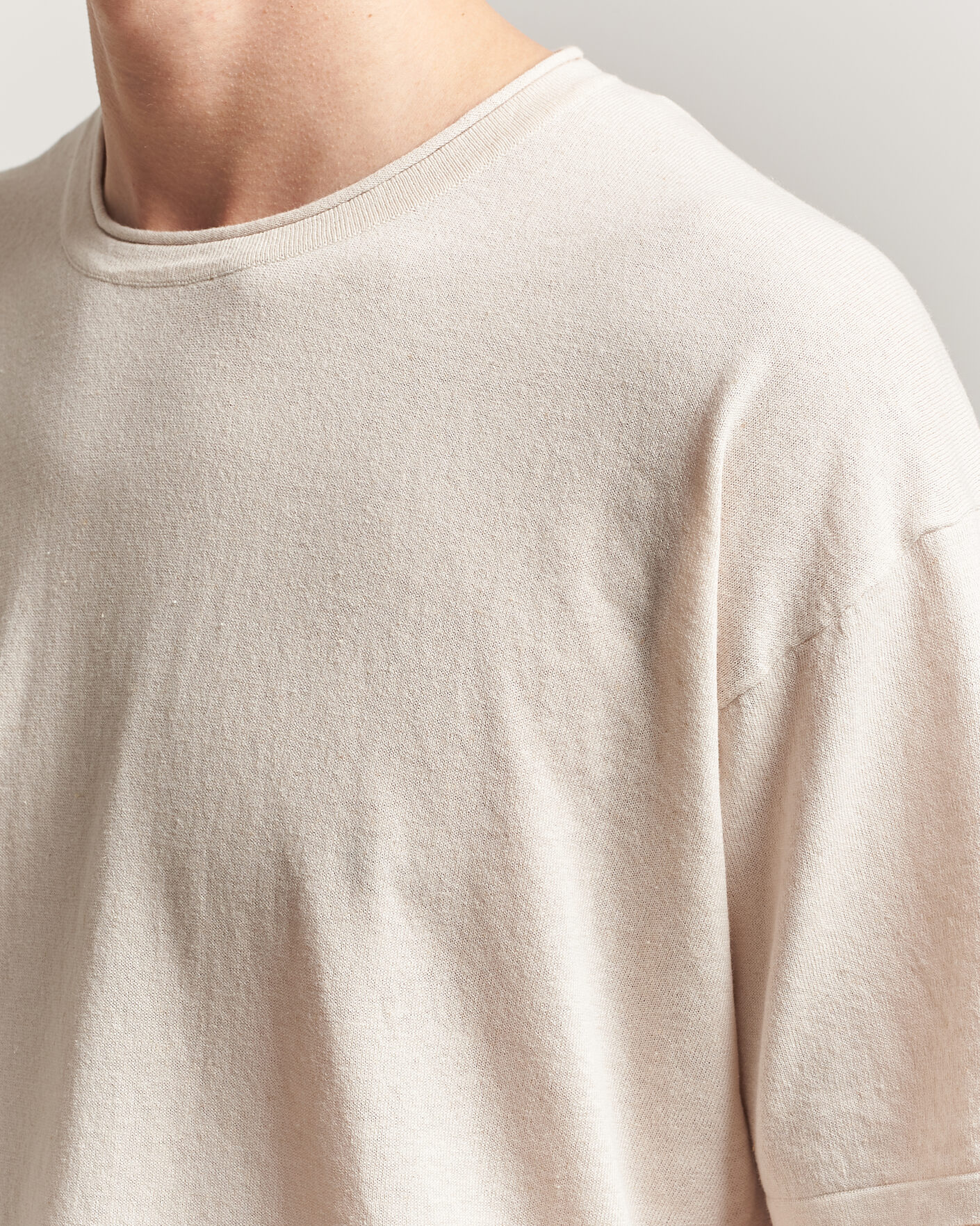 Heren | T-shirts | NN07 | Ryan Cotton/Linen T-Shirt Oat