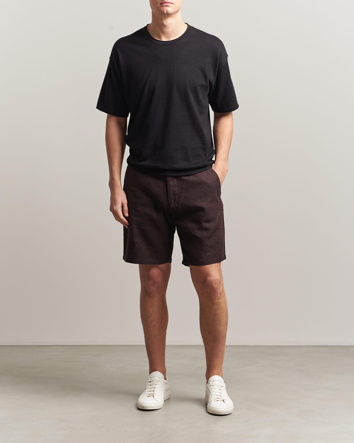 Heren | T-shirts | NN07 | Ryan Cotton/Linen T-Shirt Black
