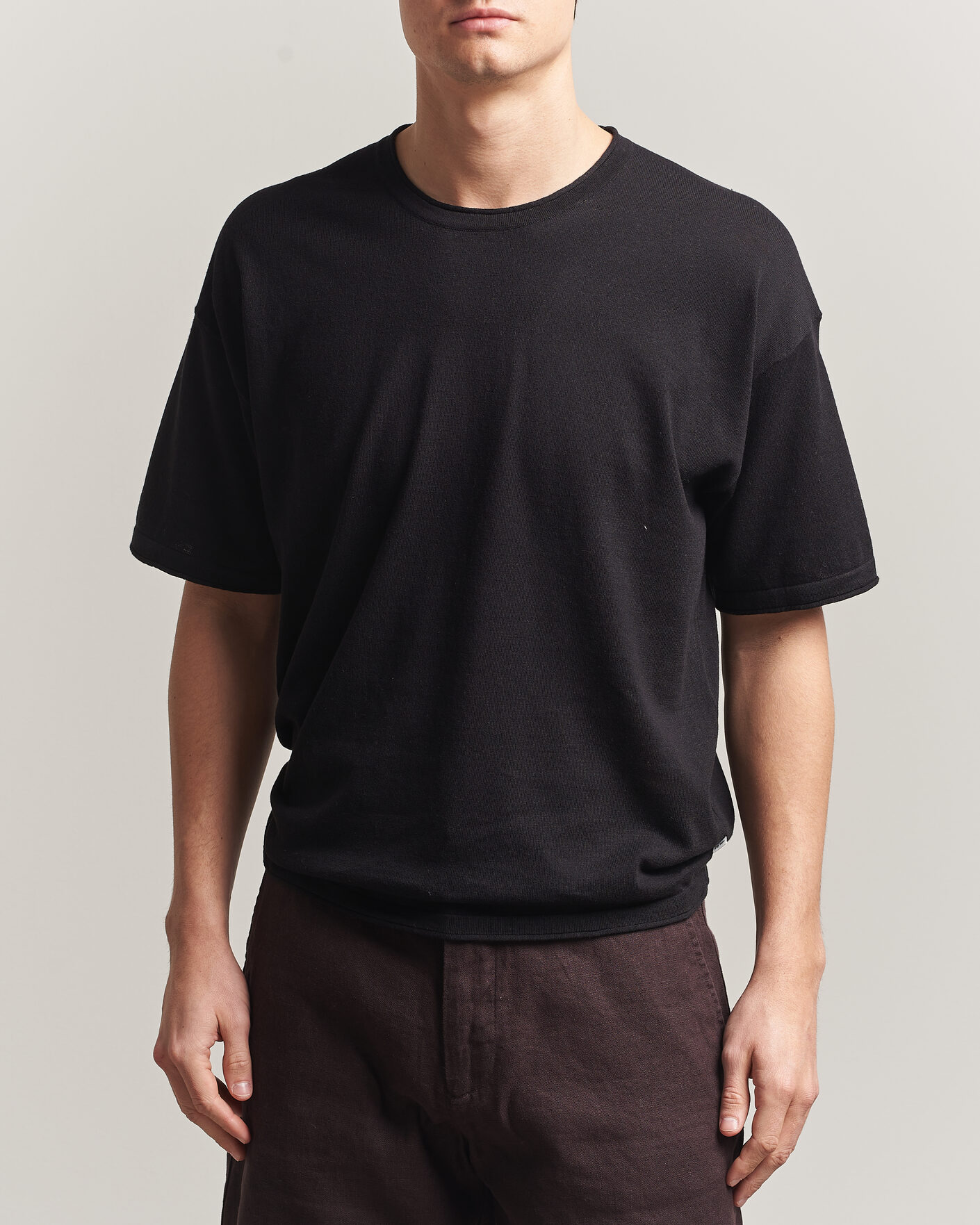 Heren | T-shirts | NN07 | Ryan Cotton/Linen T-Shirt Black