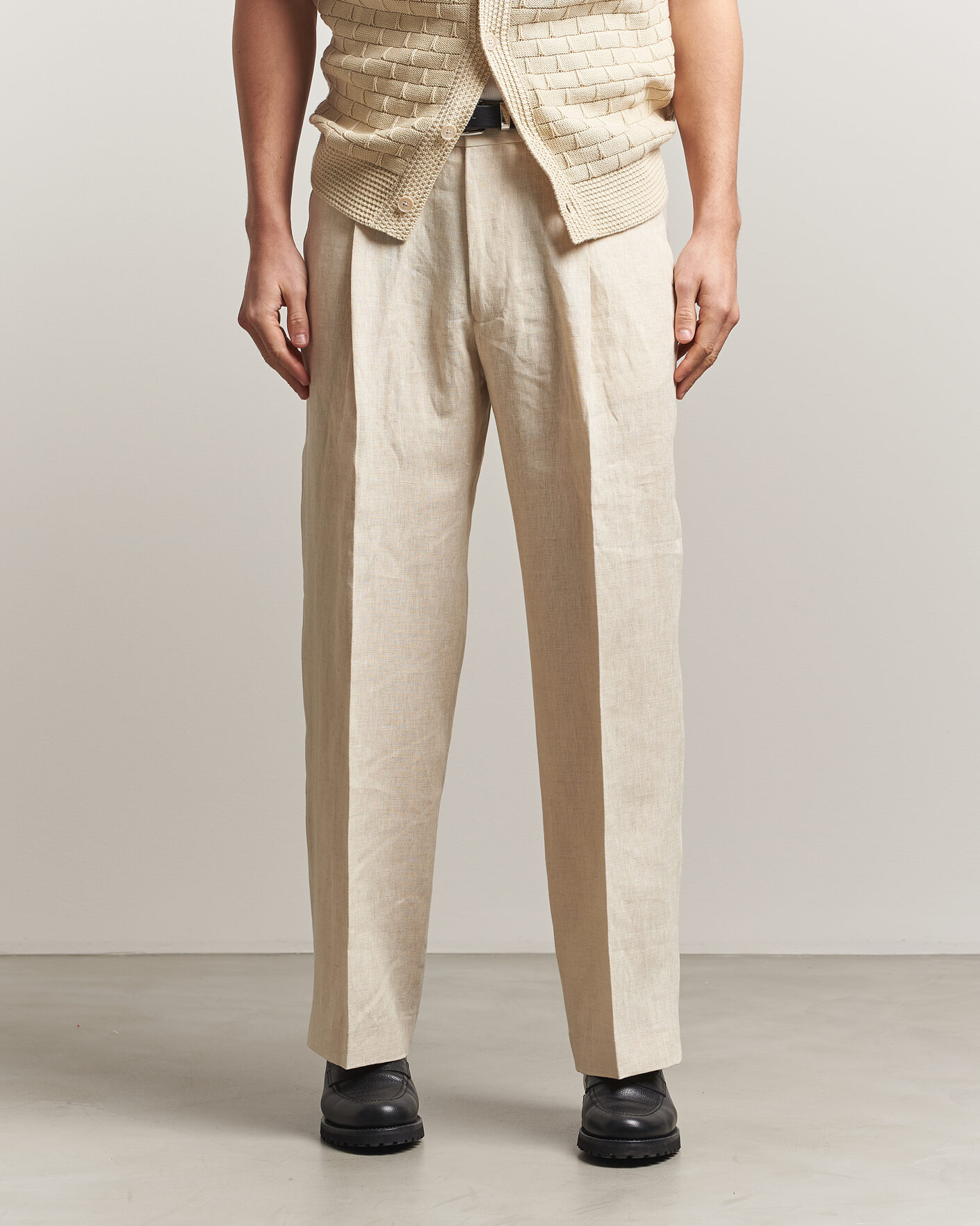 Heren | Broeken | NN07 | Kay Relaxed Fit Linen Trousers Oat