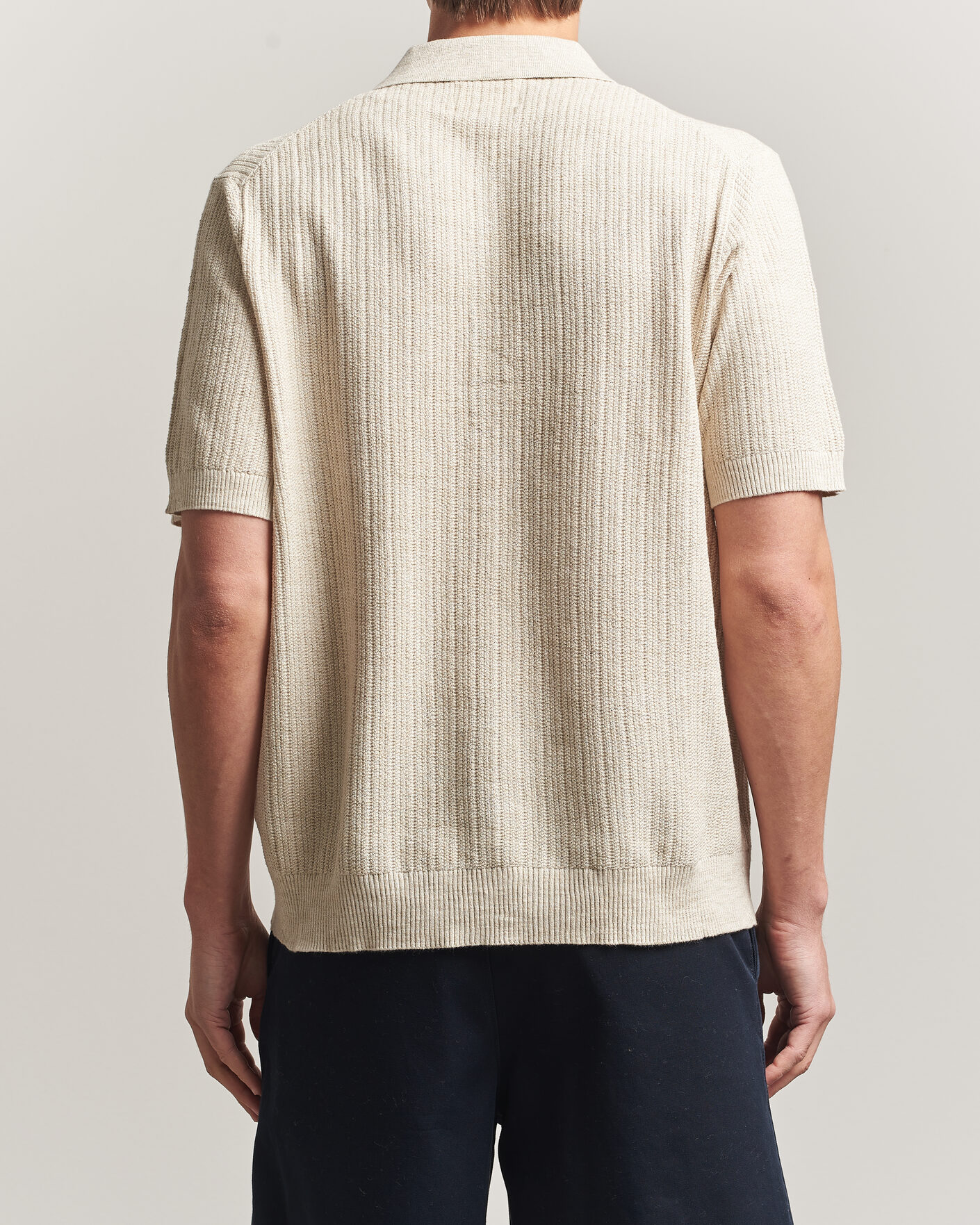Heren | Overhemden | NN07 | Nolan Knitted Short Sleeve Shirt Ivory