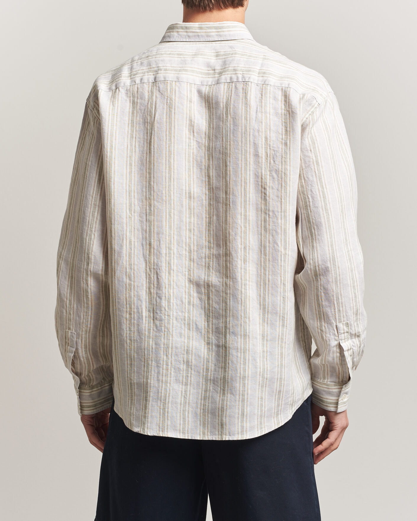 Heren | Overhemden | NN07 | Deon Linen Shirt Mint Stripe