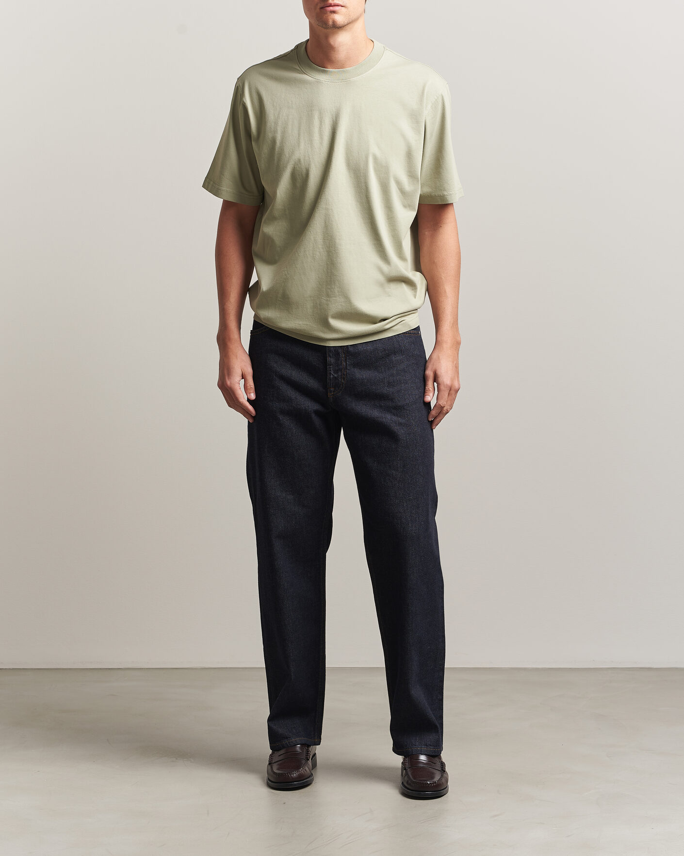 Heren | T-shirts | NN07 | Adam Crew Neck T-Shirt Sage Green