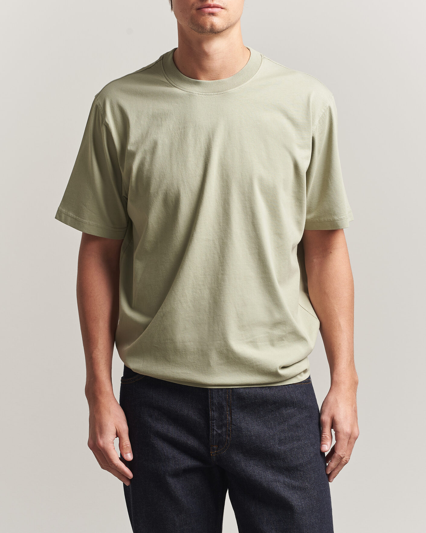 Heren | T-shirts | NN07 | Adam Crew Neck T-Shirt Sage Green