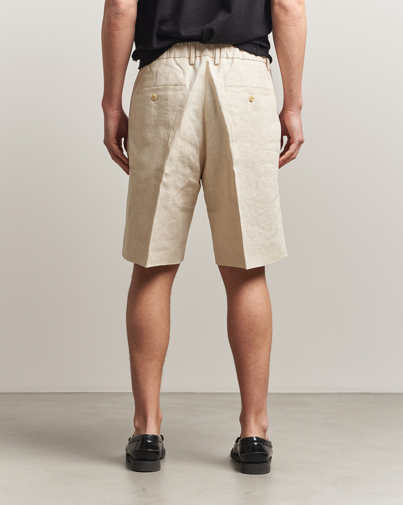 Heren | Korte broek | NN07 | Kay Relaxed Fit Linen Drawstring Shorts Oat
