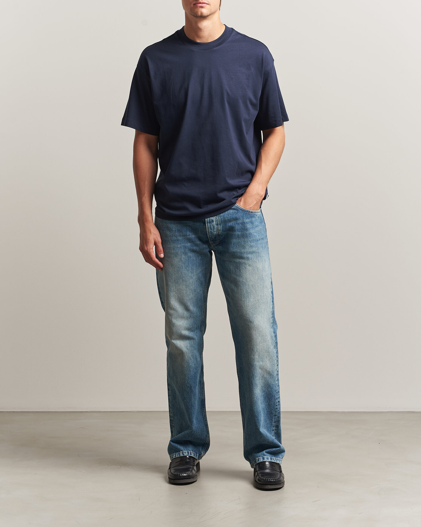 Heren | T-shirts | NN07 | Lionel Suvin Cotton Crew Neck T-Shirt Navy Blue