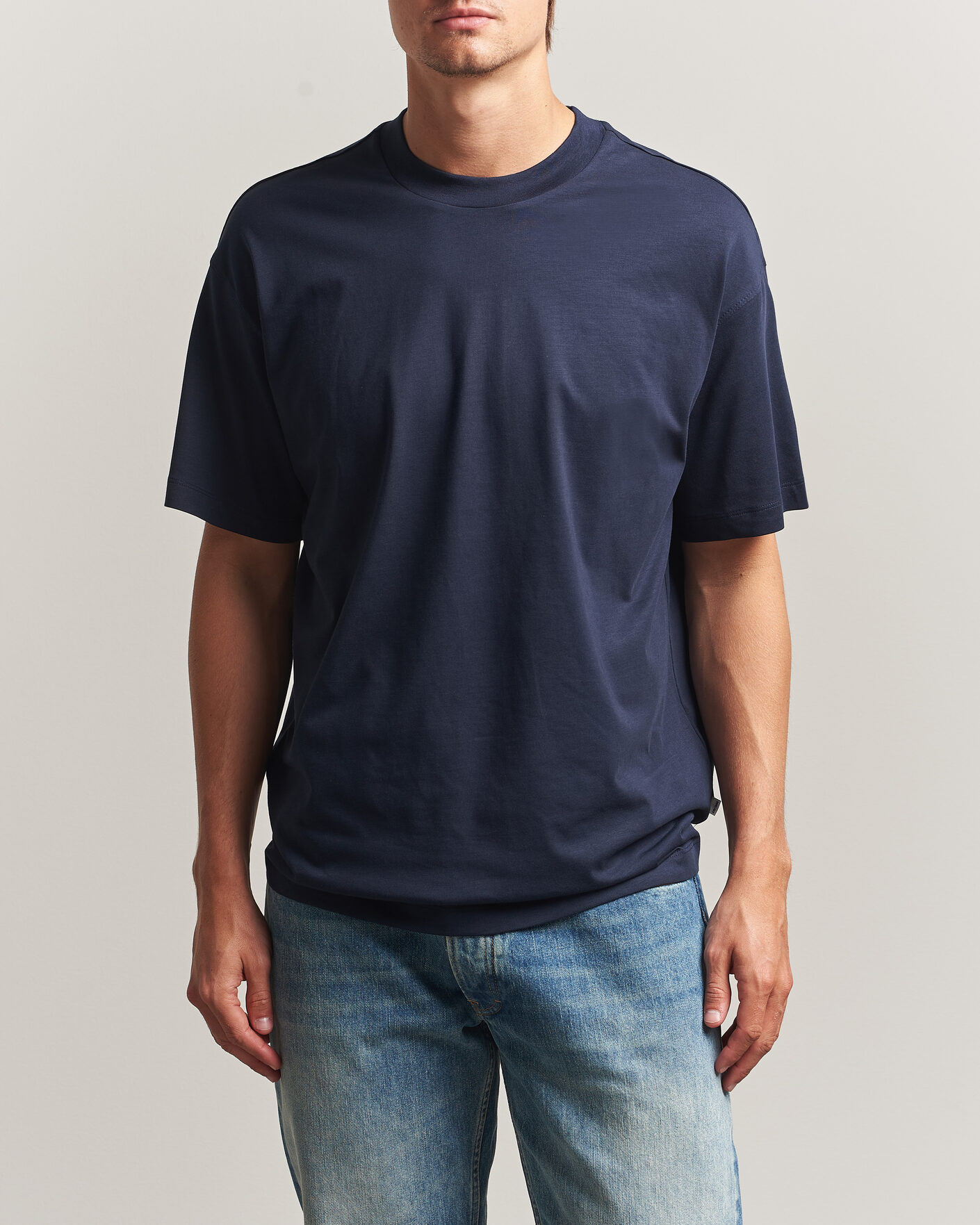 Heren | T-shirts | NN07 | Lionel Suvin Cotton Crew Neck T-Shirt Navy Blue