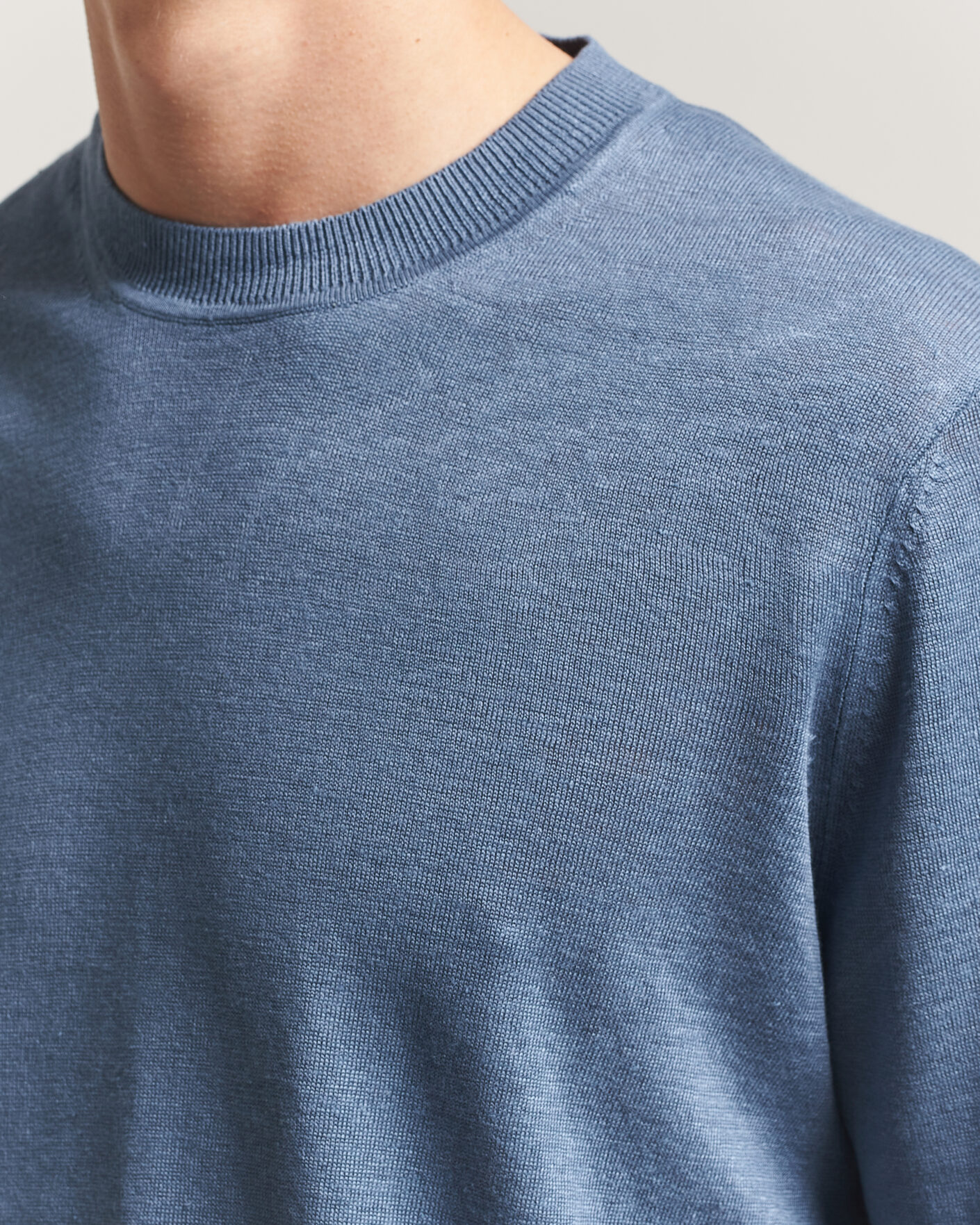 Heren | Truien | NN07 | Ted Linen Knitted Sweater Stone Blue