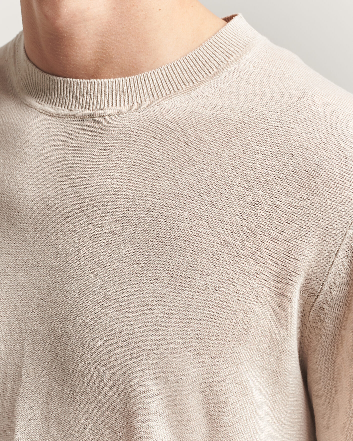 Heren | Truien | NN07 | Ted Linen Knitted Sweater Oat