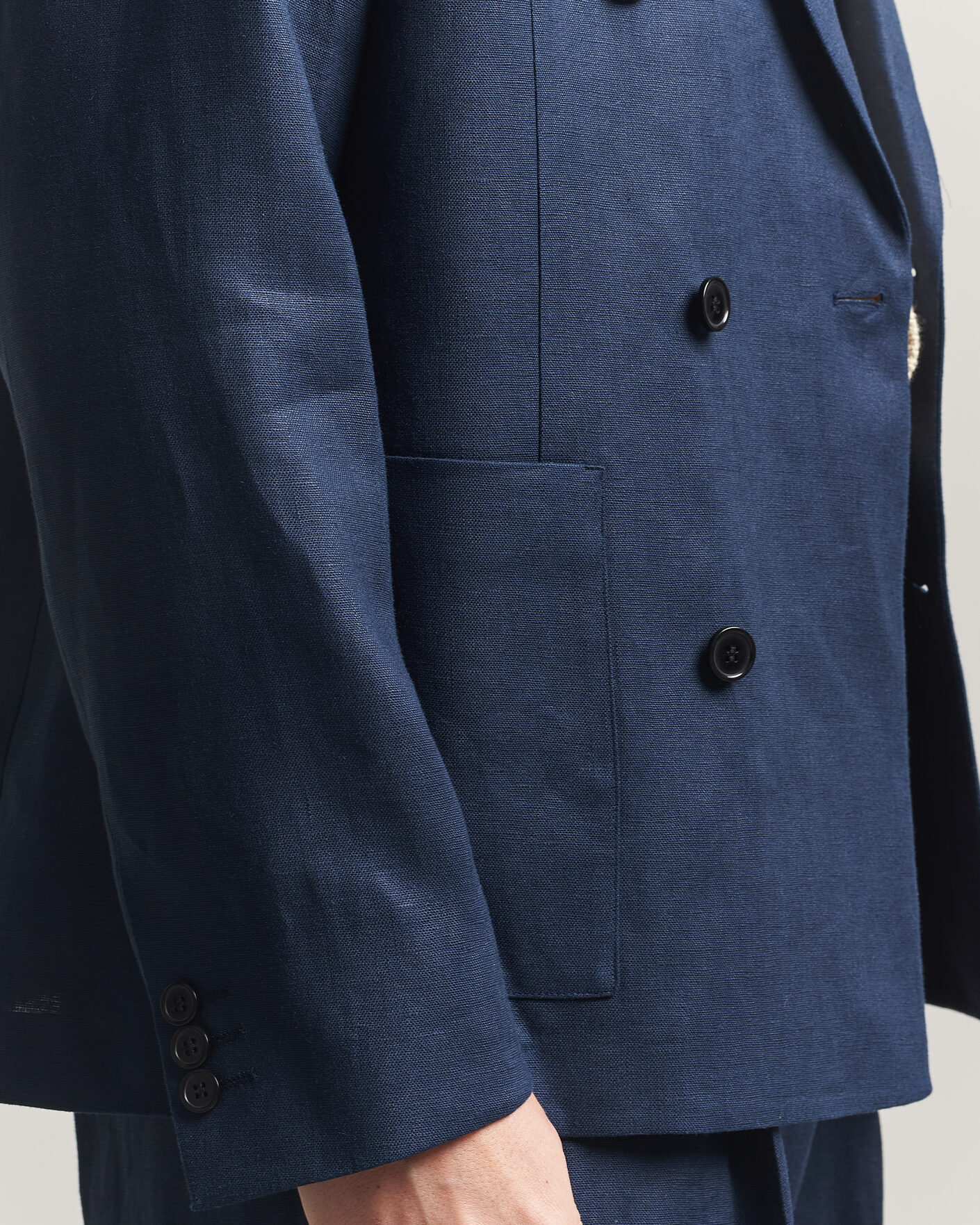 Heren | Blazers | NN07 | Jordin Linen Double Breasted Blazer Navy Blue