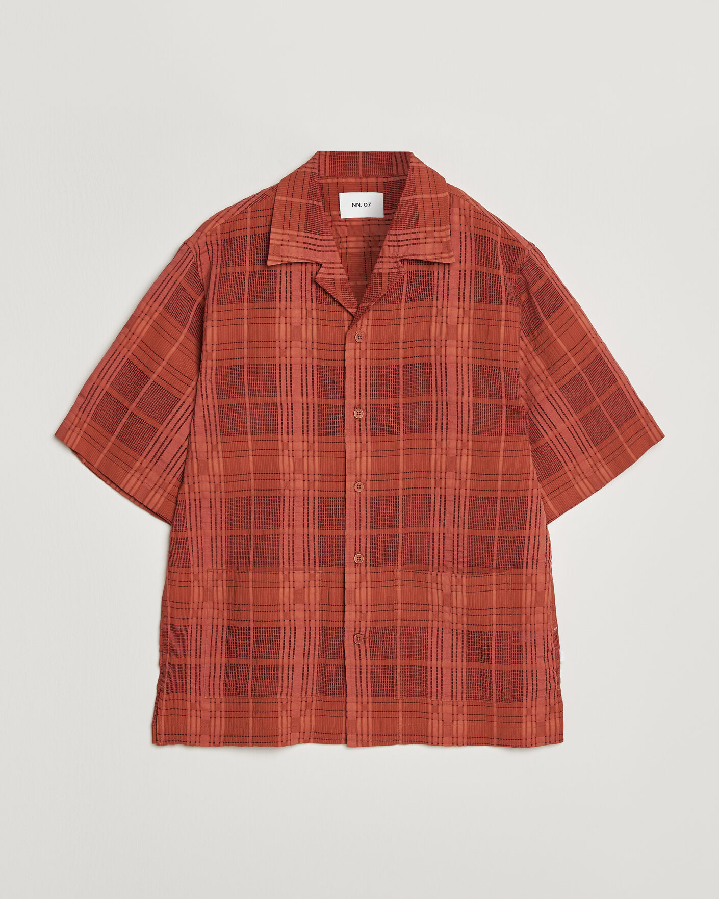 Heren | Overhemden | NN07 | Ben Short Sleeve Shirt Sienna Heat