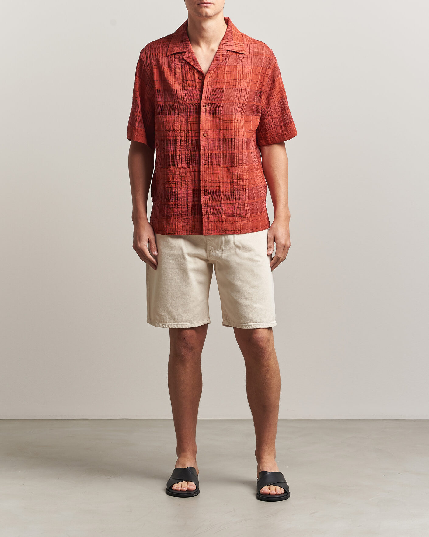 Heren | Overhemden | NN07 | Ben Short Sleeve Shirt Sienna Heat