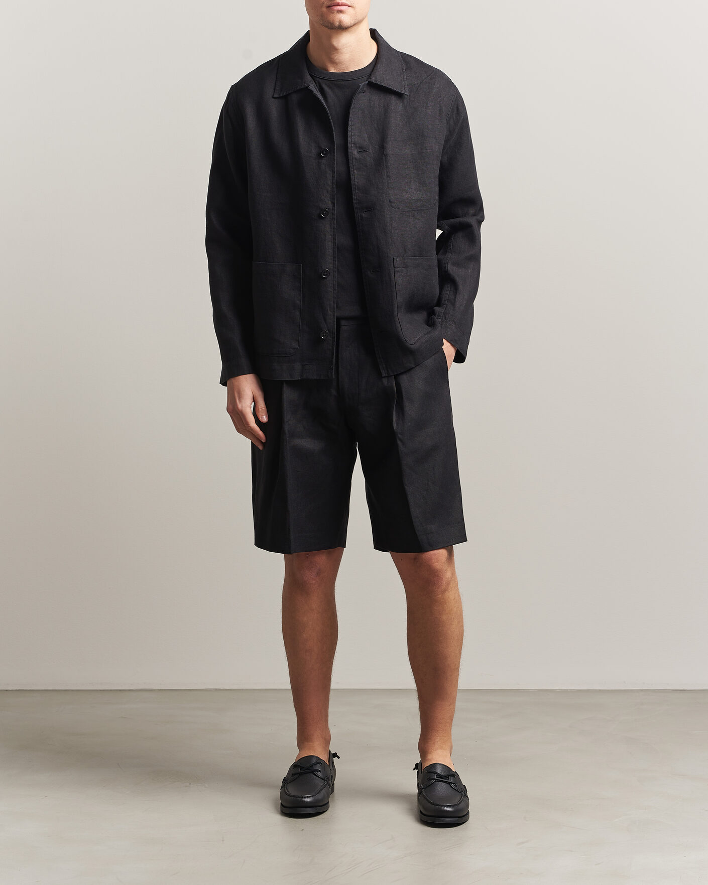 Heren | Overhemden | NN07 | Morgan Linen Overshirt Black