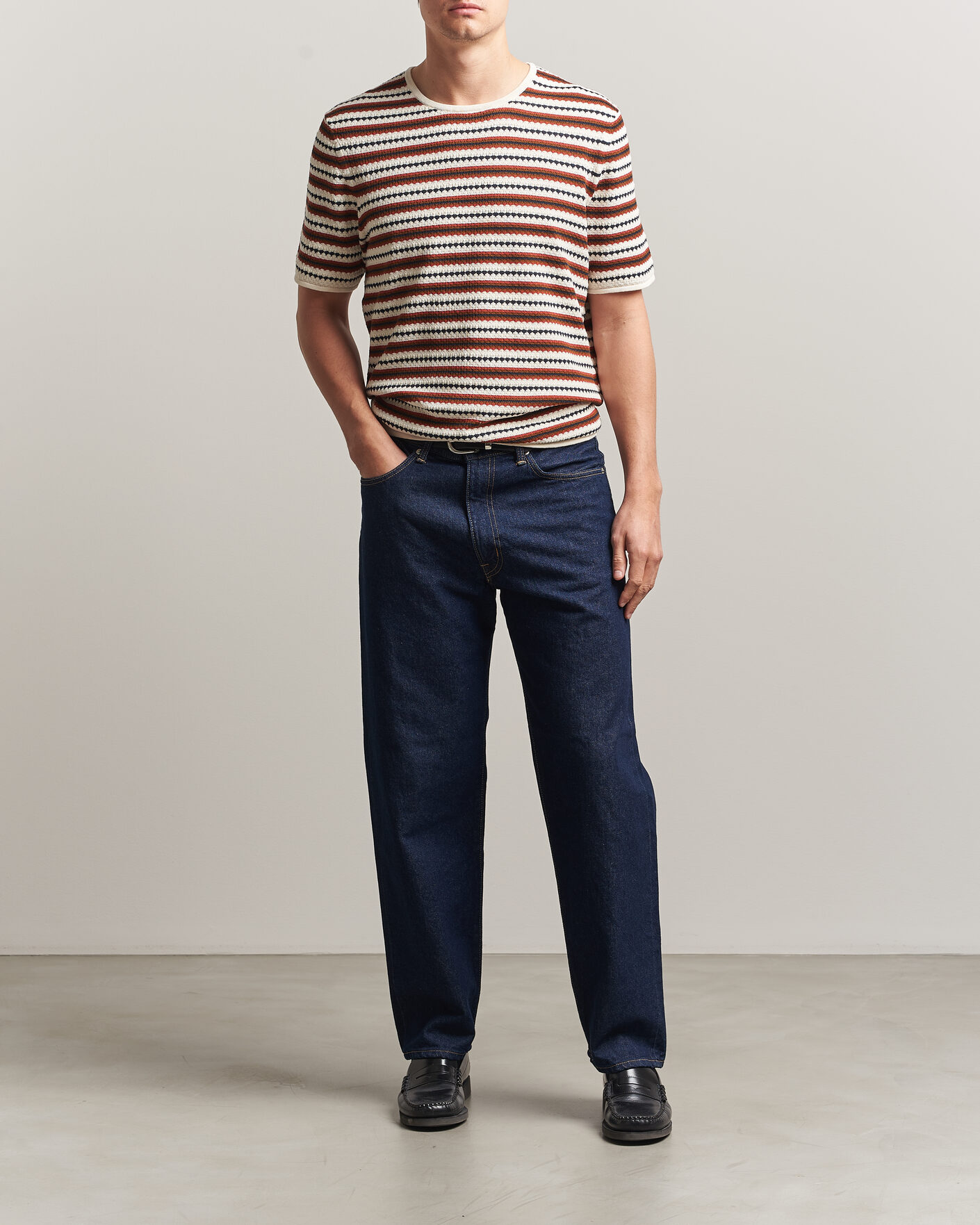 Heren | T-shirts | NN07 | Bari Knitted Striped T-Shirt Multi