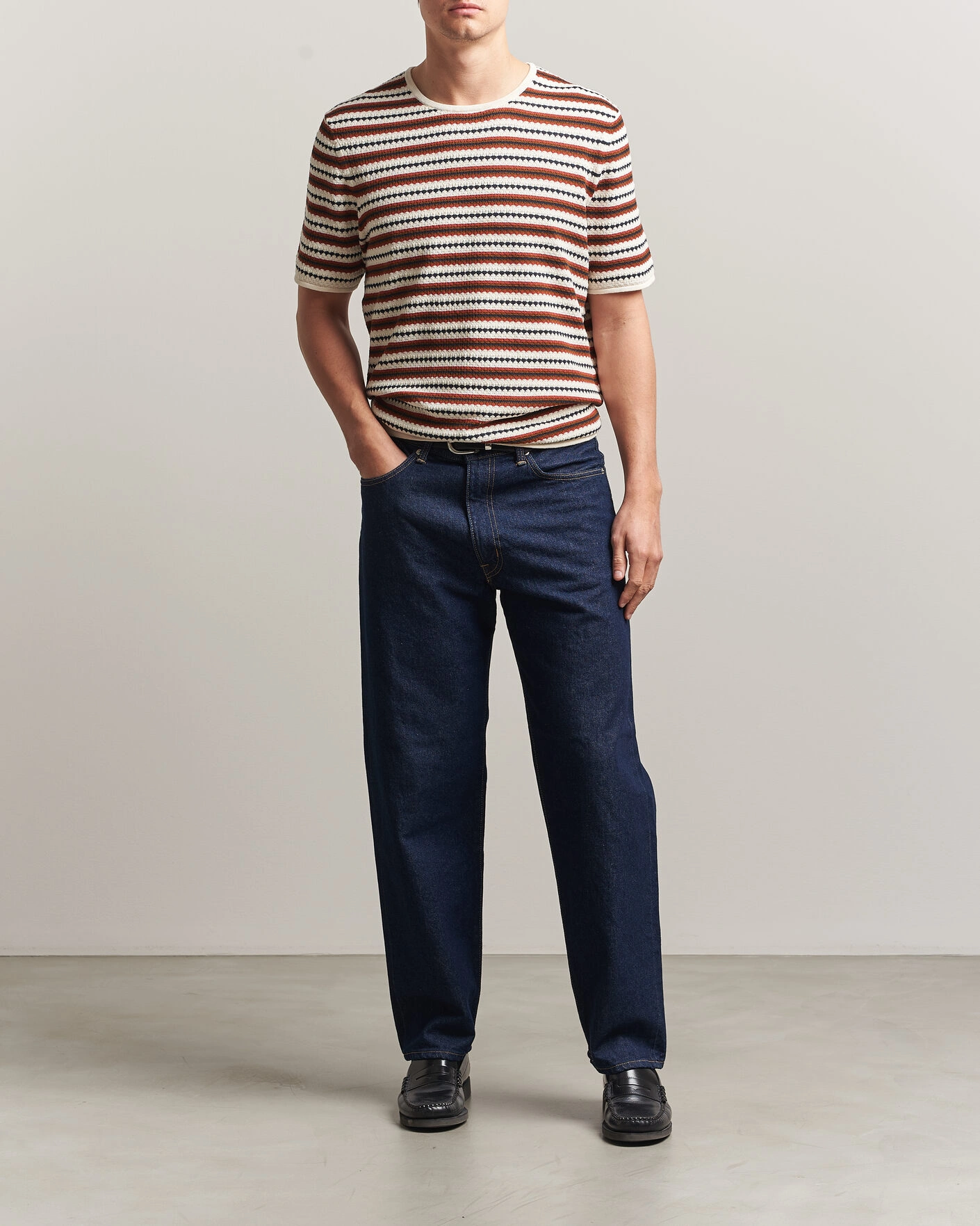 Heren | T-shirts | NN07 | Bari Knitted Striped T-Shirt Multi