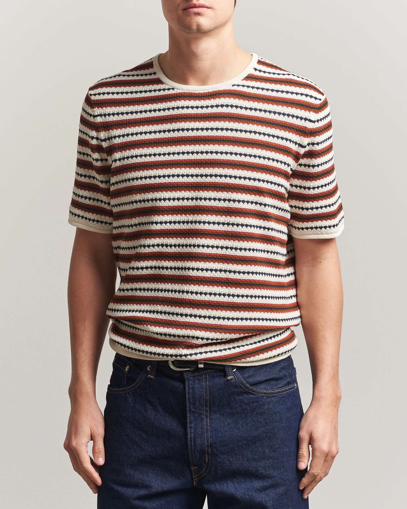 Heren | T-shirts | NN07 | Bari Knitted Striped T-Shirt Multi