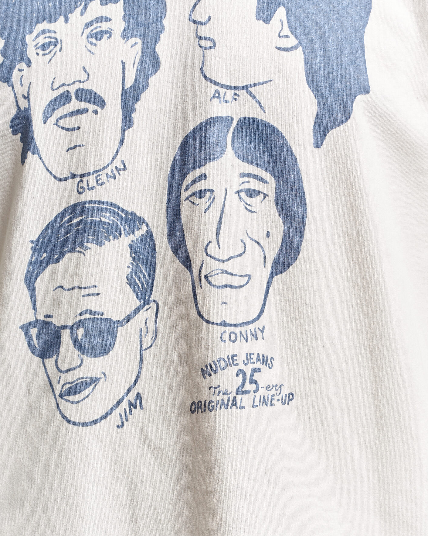 Heren | T-shirts | Nudie Jeans | Roy Fab Four T-Shirt Chalk White