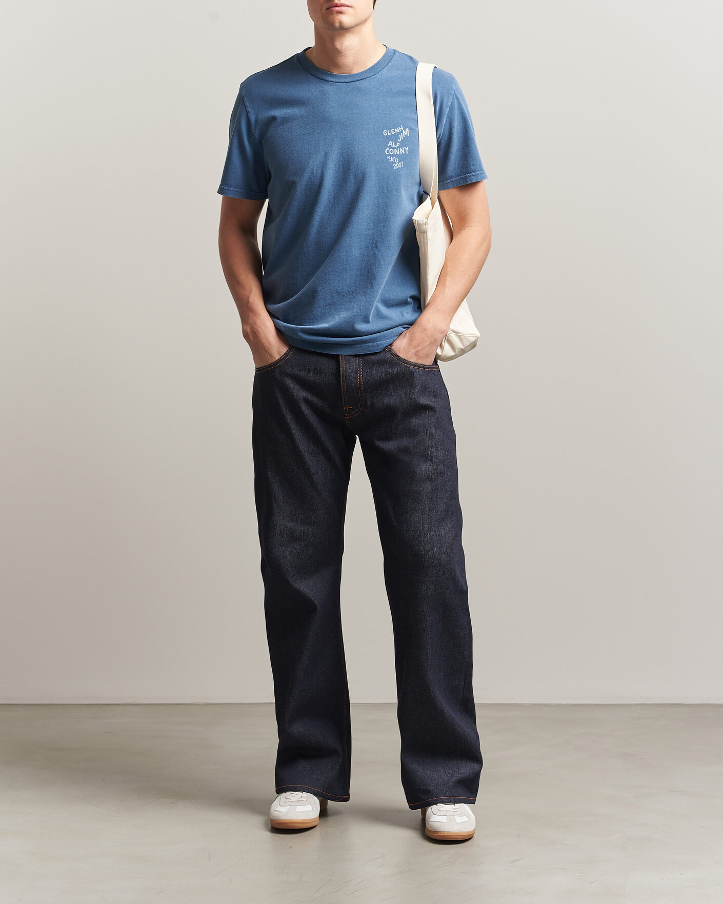 Heren | T-shirts | Nudie Jeans | Roy OG Line-Up T-Shirt French Blue