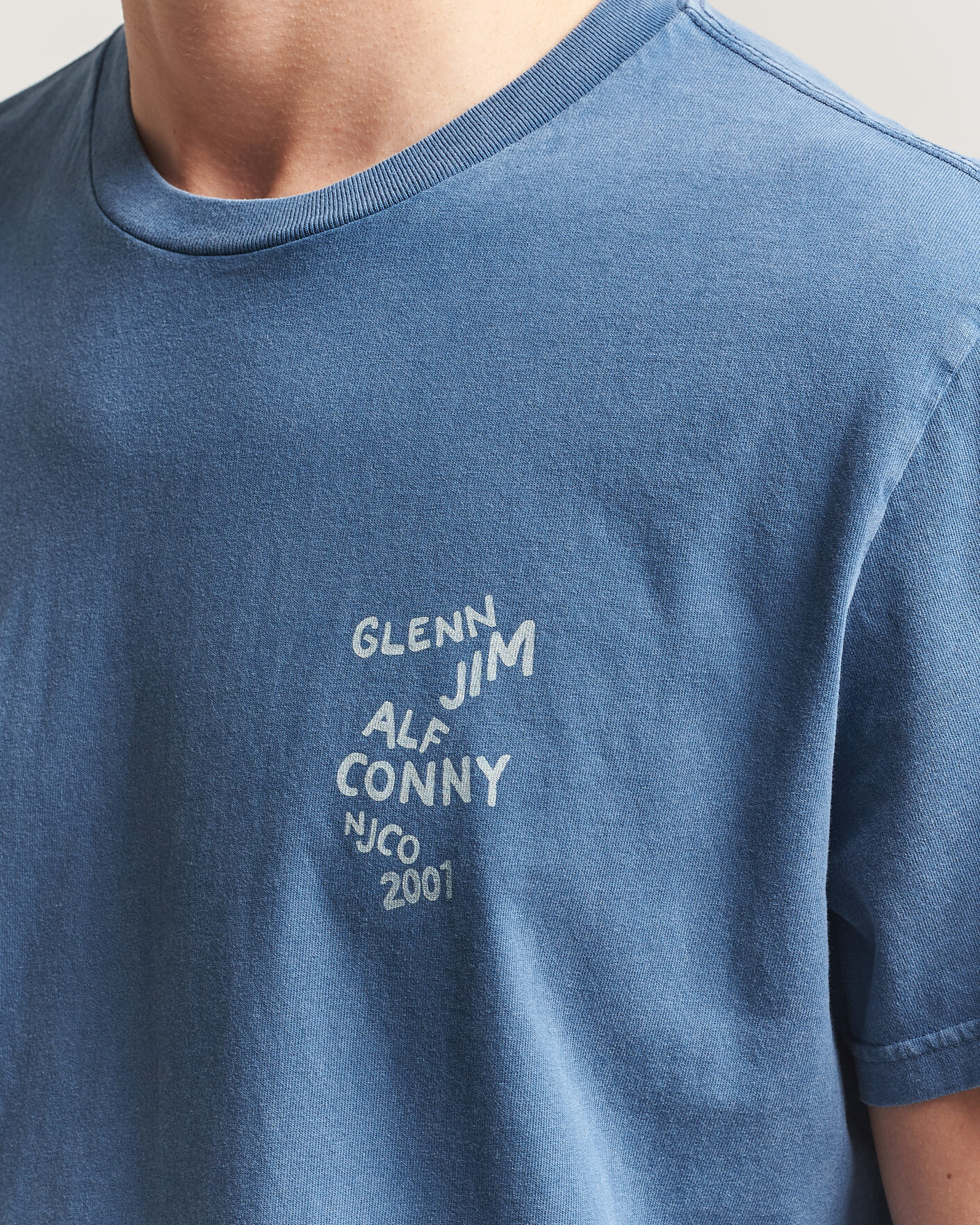 Heren | T-shirts | Nudie Jeans | Roy OG Line-Up T-Shirt French Blue