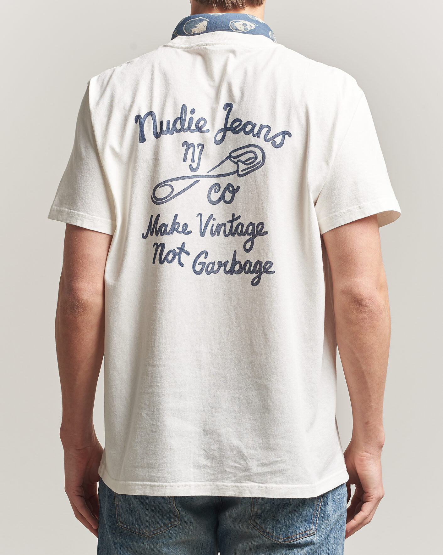 Heren | T-shirts | Nudie Jeans | Roy NJCO Pin T-Shirt Chalk White