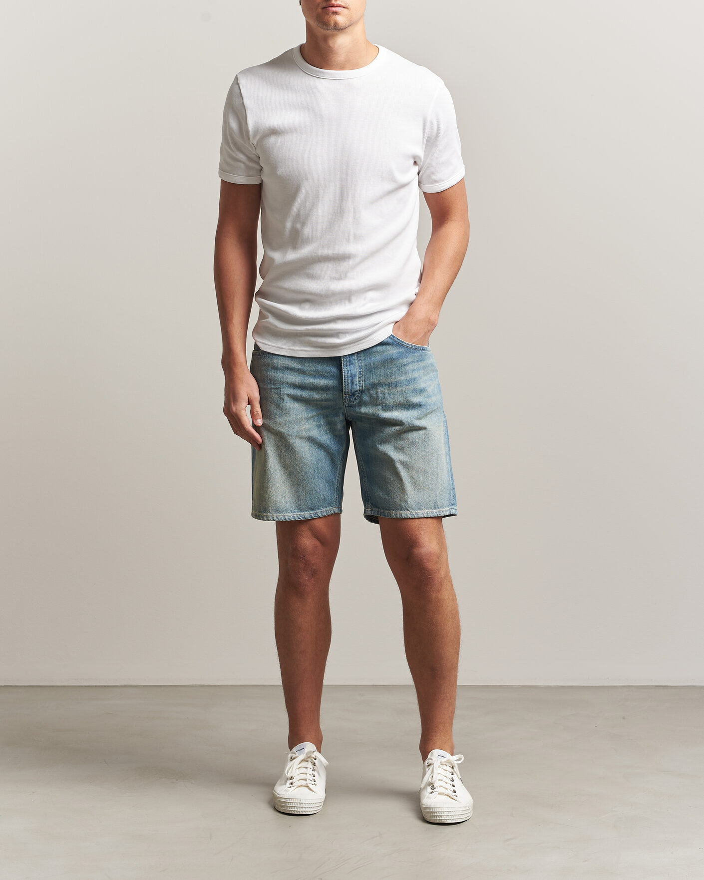 Heren | Korte broek | Nudie Jeans | Seth Denim Shorts Drift Wood Light Blue