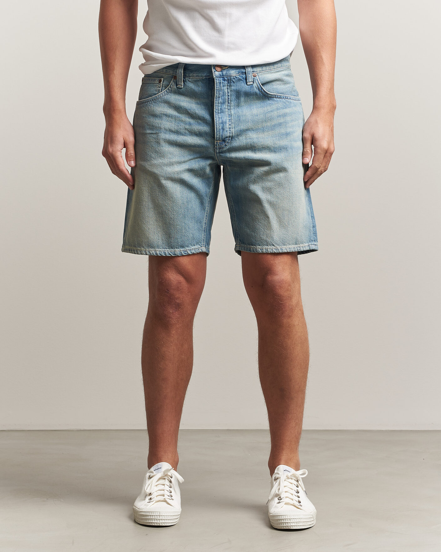 Heren | Korte broek | Nudie Jeans | Seth Denim Shorts Drift Wood Light Blue