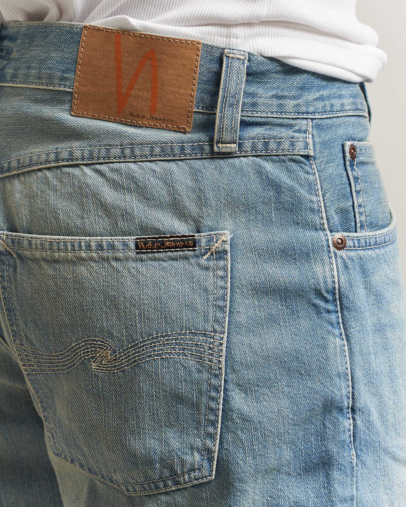 Heren | Korte broek | Nudie Jeans | Seth Denim Shorts Drift Wood Light Blue