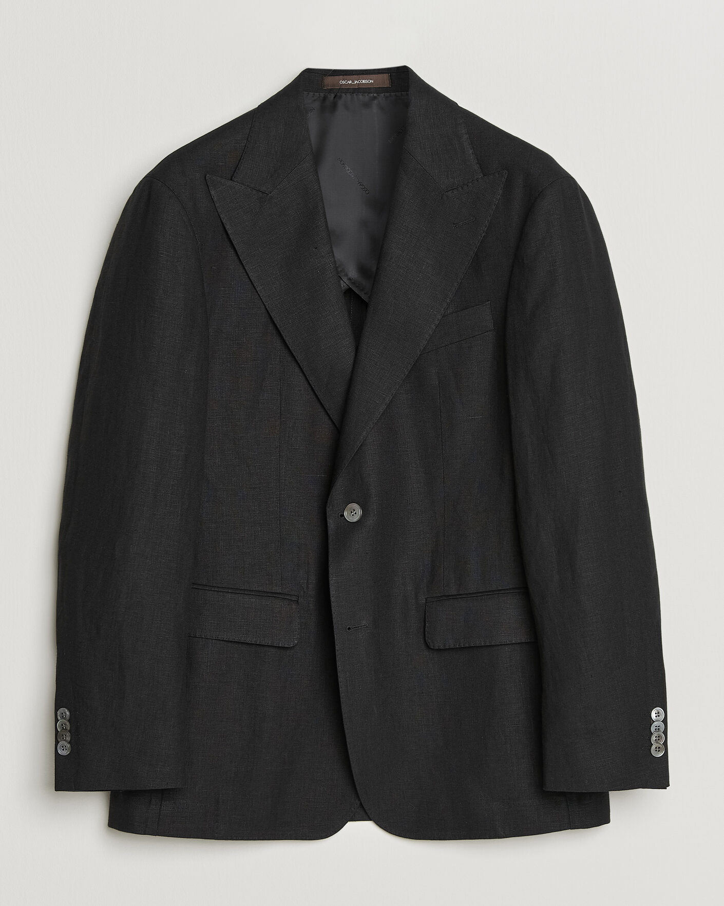 Heren | Blazers | Oscar Jacobson | Rufus Soft Linen Blazer Black
