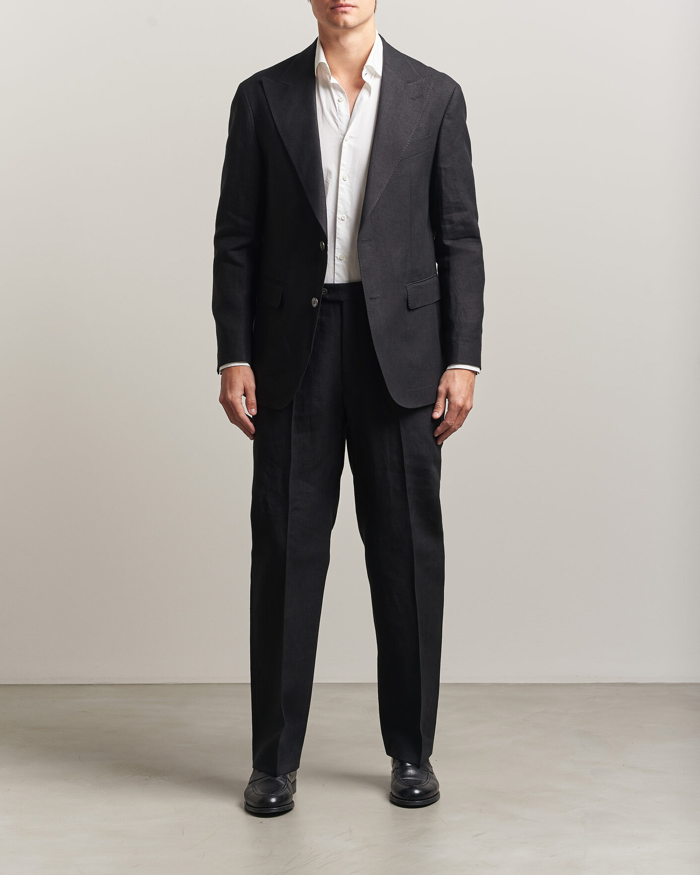 Heren | Blazers | Oscar Jacobson | Rufus Soft Linen Blazer Black