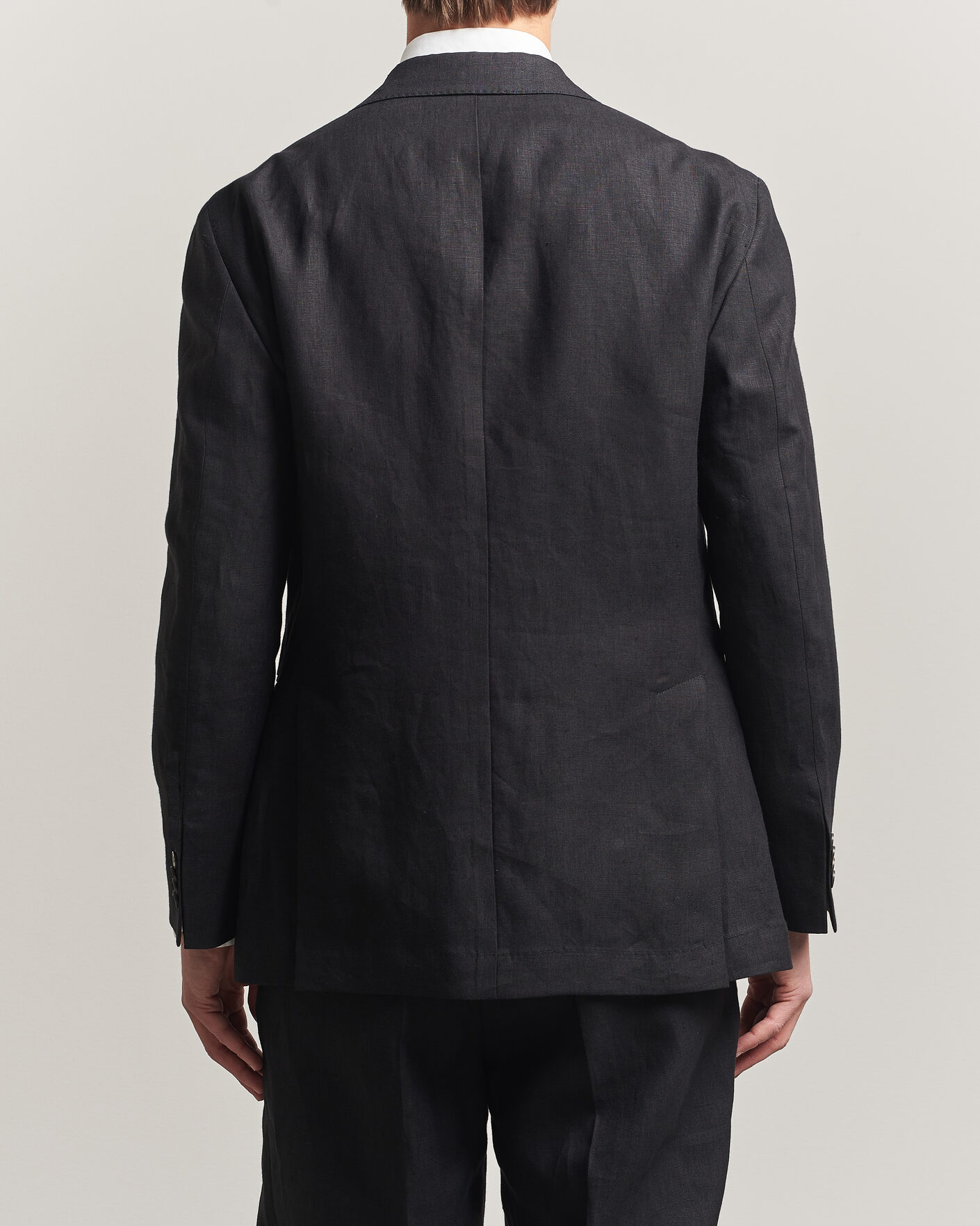 Heren | Blazers | Oscar Jacobson | Rufus Soft Linen Blazer Black