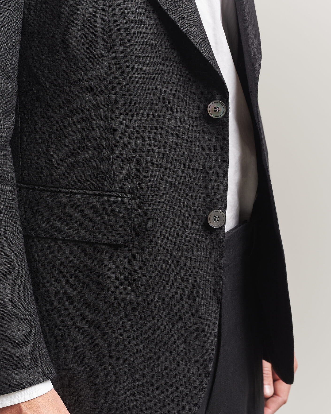 Heren | Blazers | Oscar Jacobson | Rufus Soft Linen Blazer Black