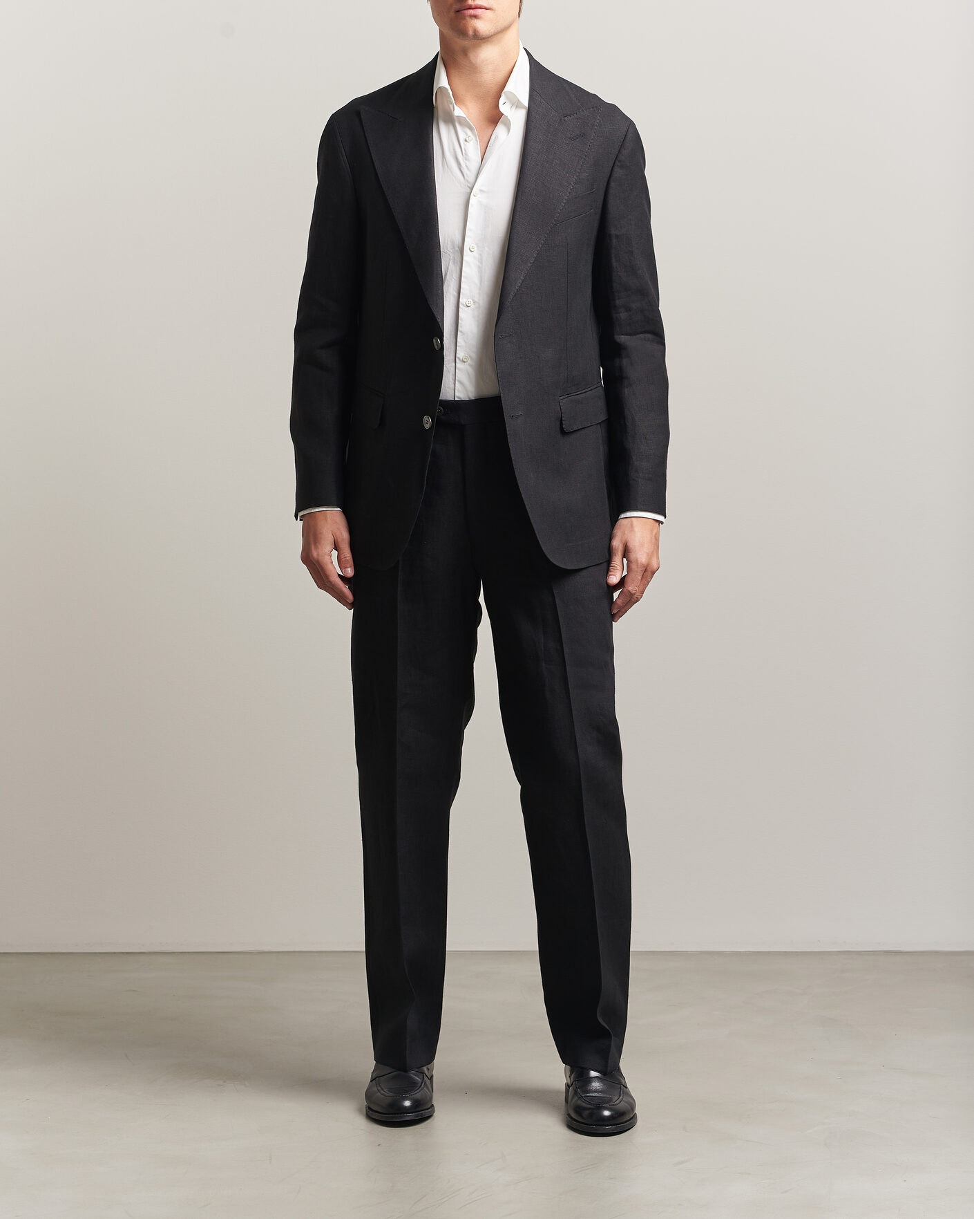 Heren | Broeken | Oscar Jacobson | Dell S Linen Trousers Black