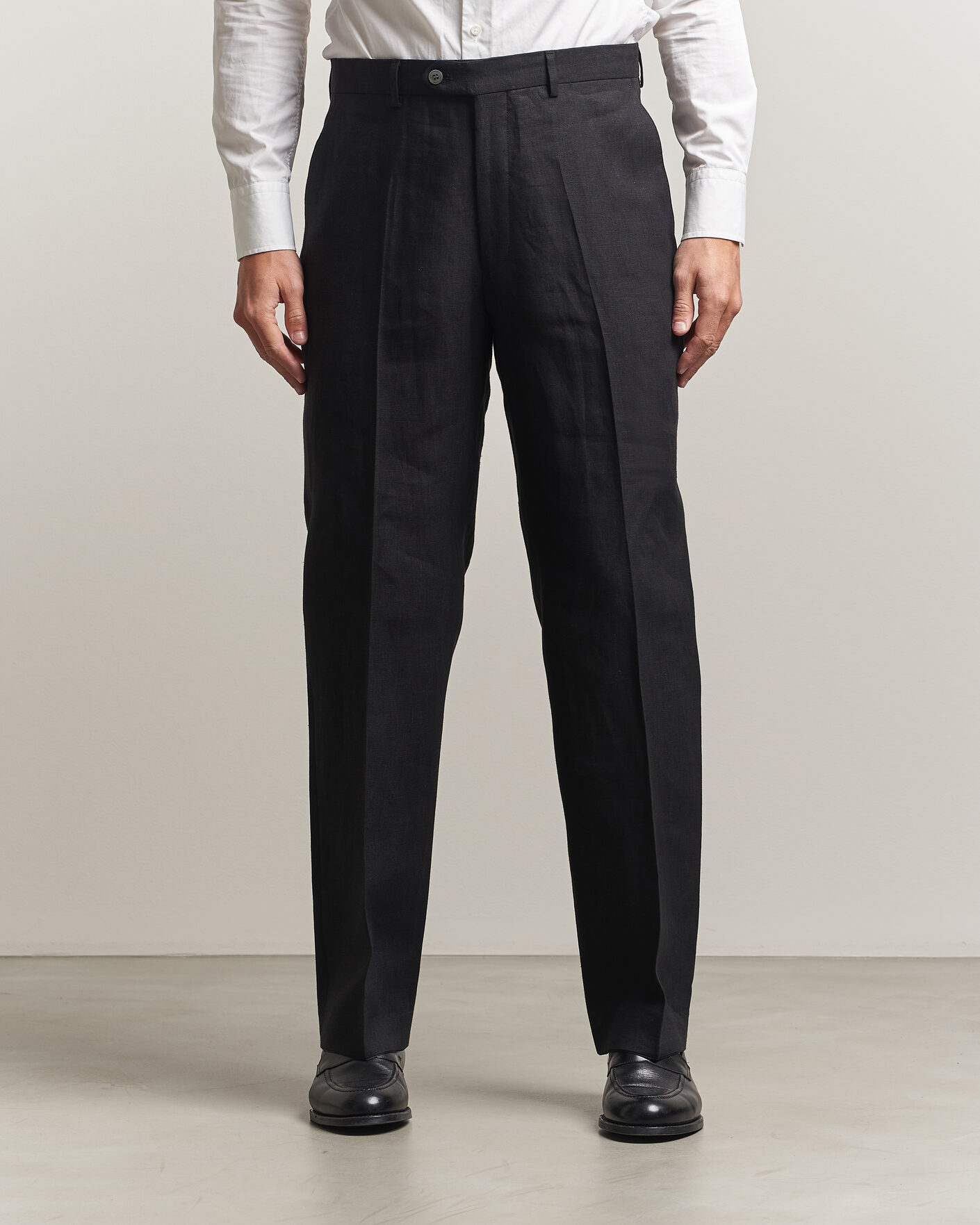 Heren | Broeken | Oscar Jacobson | Dell S Linen Trousers Black