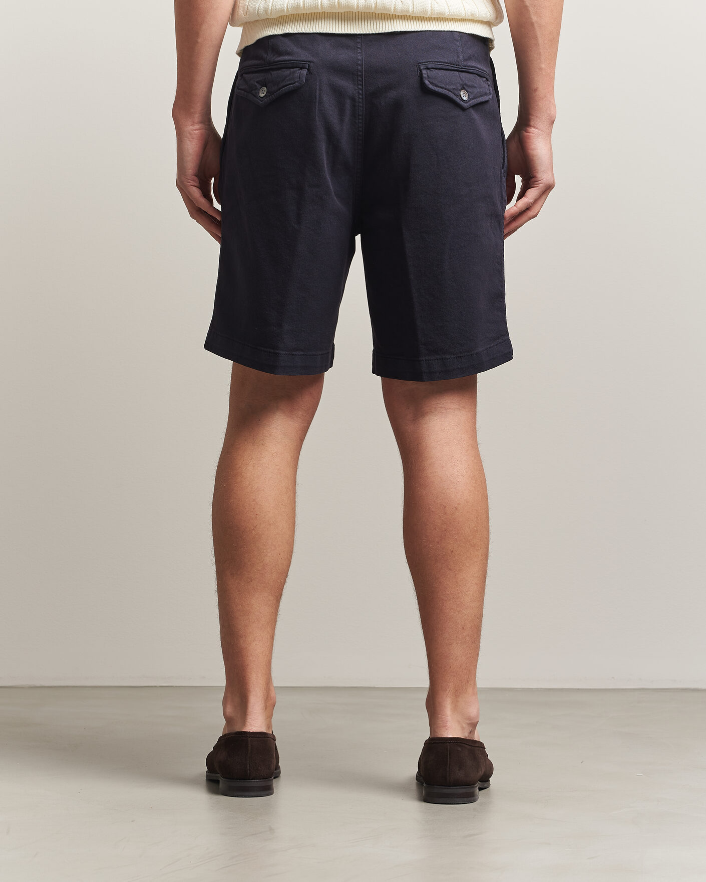 Heren | Korte broek | Oscar Jacobson | Tanker Pleat Shorts Navy