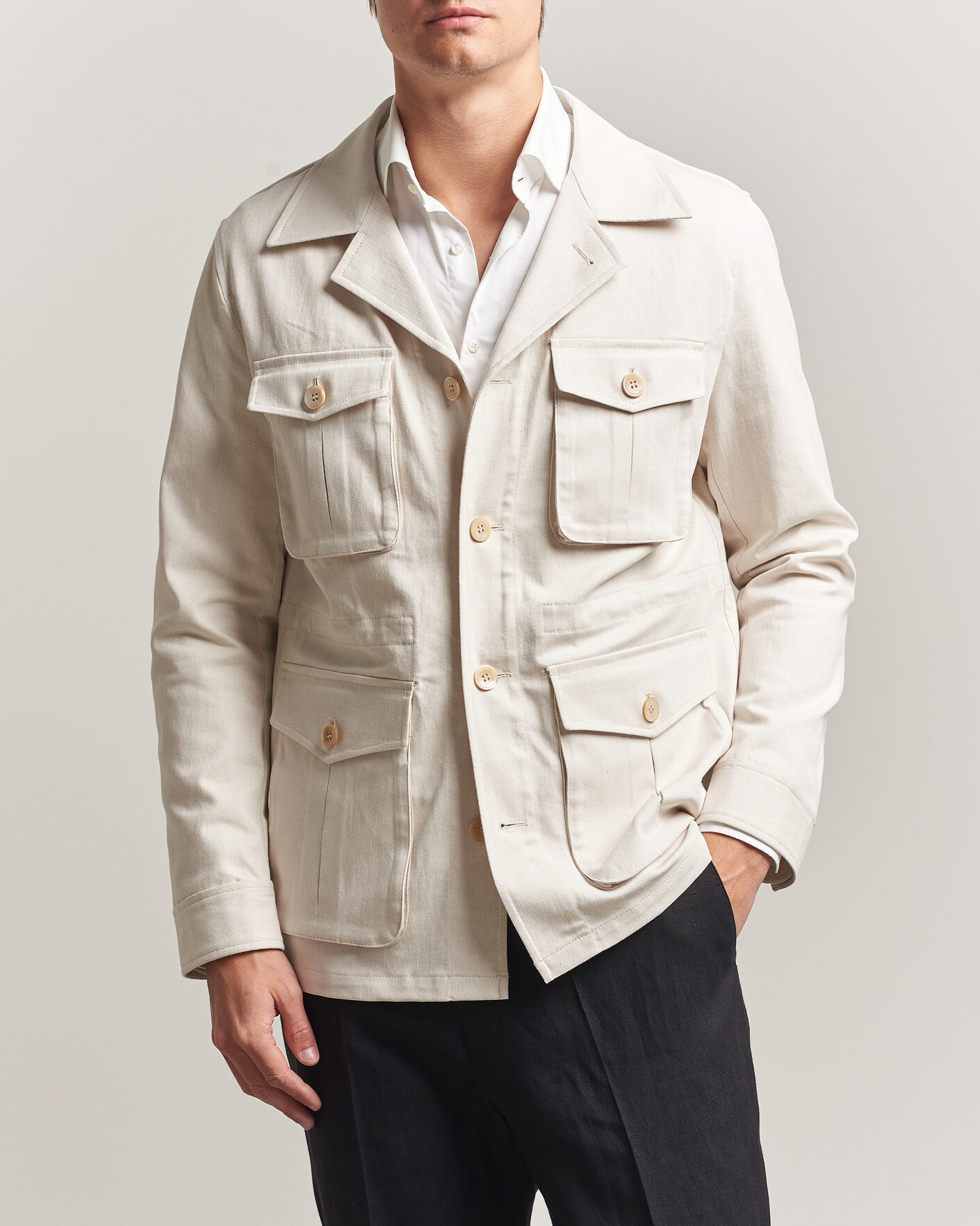 Heren | Jassen | Oscar Jacobson | Sirolo Shirt Jacket Off White