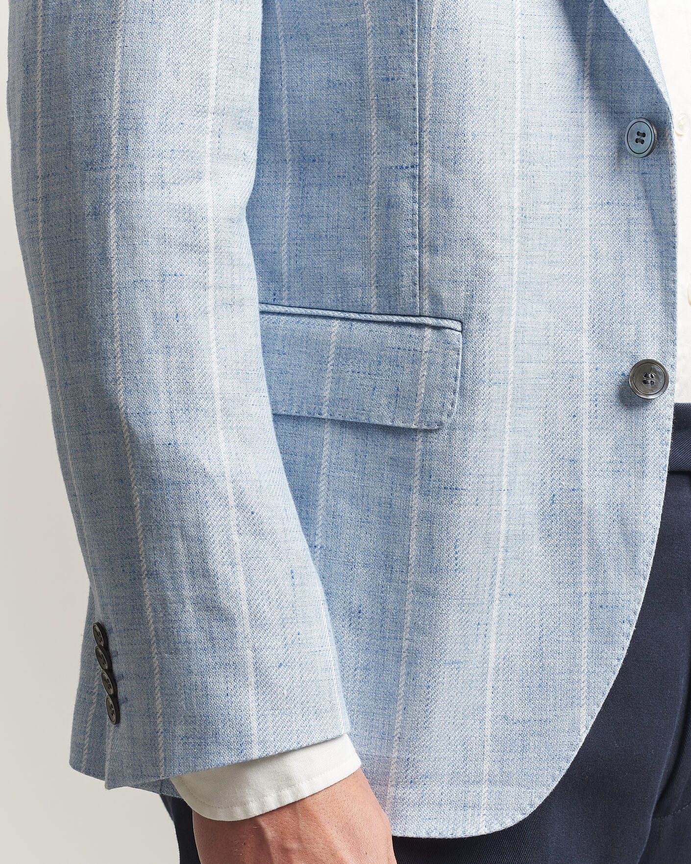 Heren | Blazers | Oscar Jacobson | Ferry Soft Linen/Cotton Blazer Light Blue
