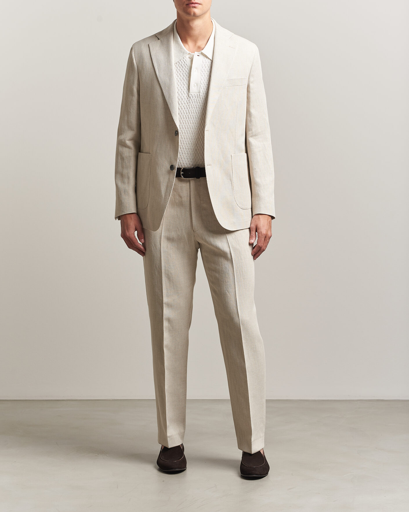 Heren | Broeken | Oscar Jacobson | Dell Cotton/Linen Trousers Off White