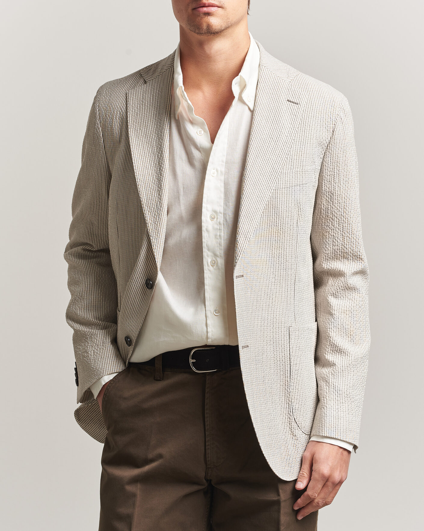 Heren | Blazers | Oscar Jacobson | Ferry Patch Soft Blazer Brindle Beige