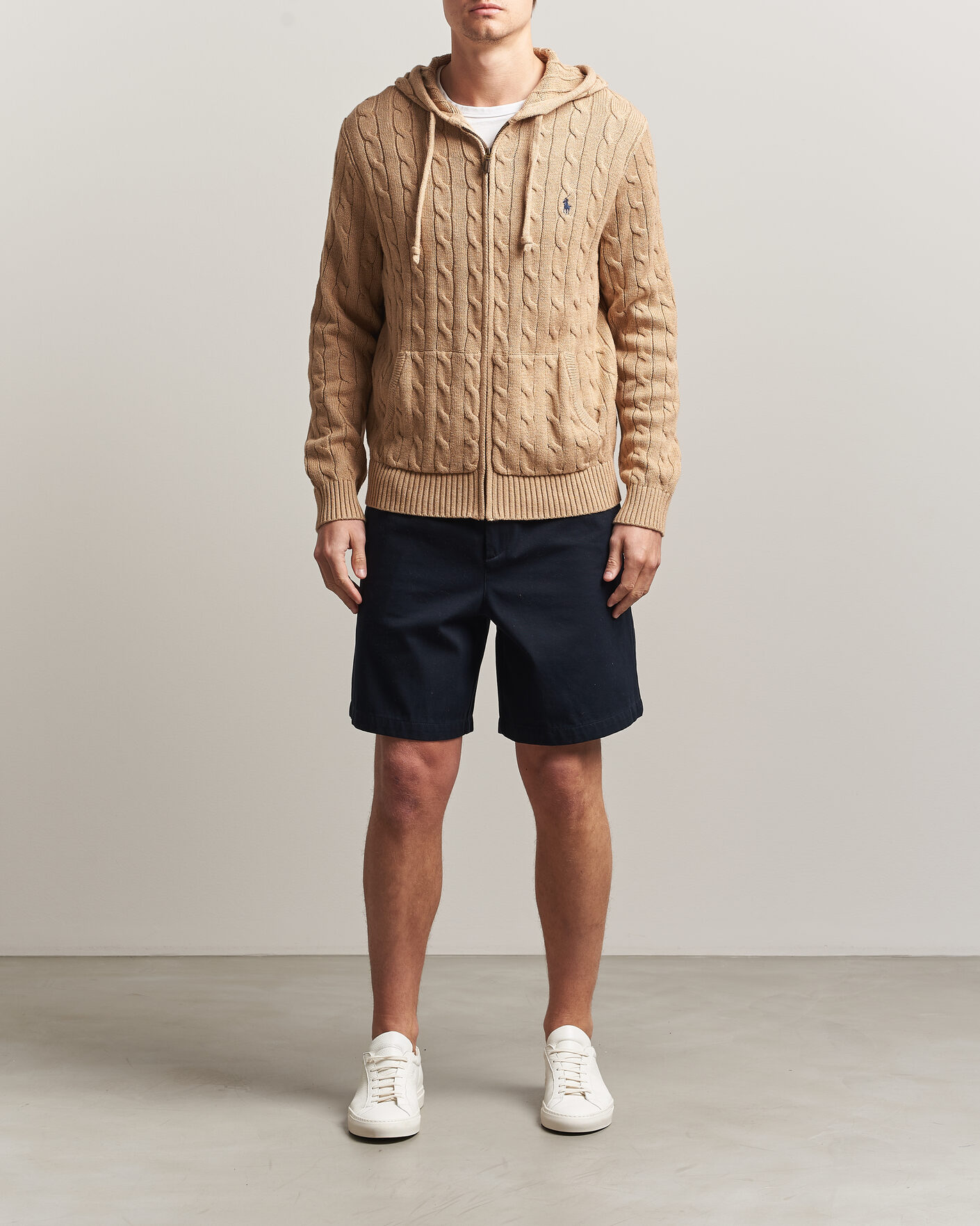 Heren | Truien | Polo Ralph Lauren | Knitted Full Zip Sweater Camel Melange